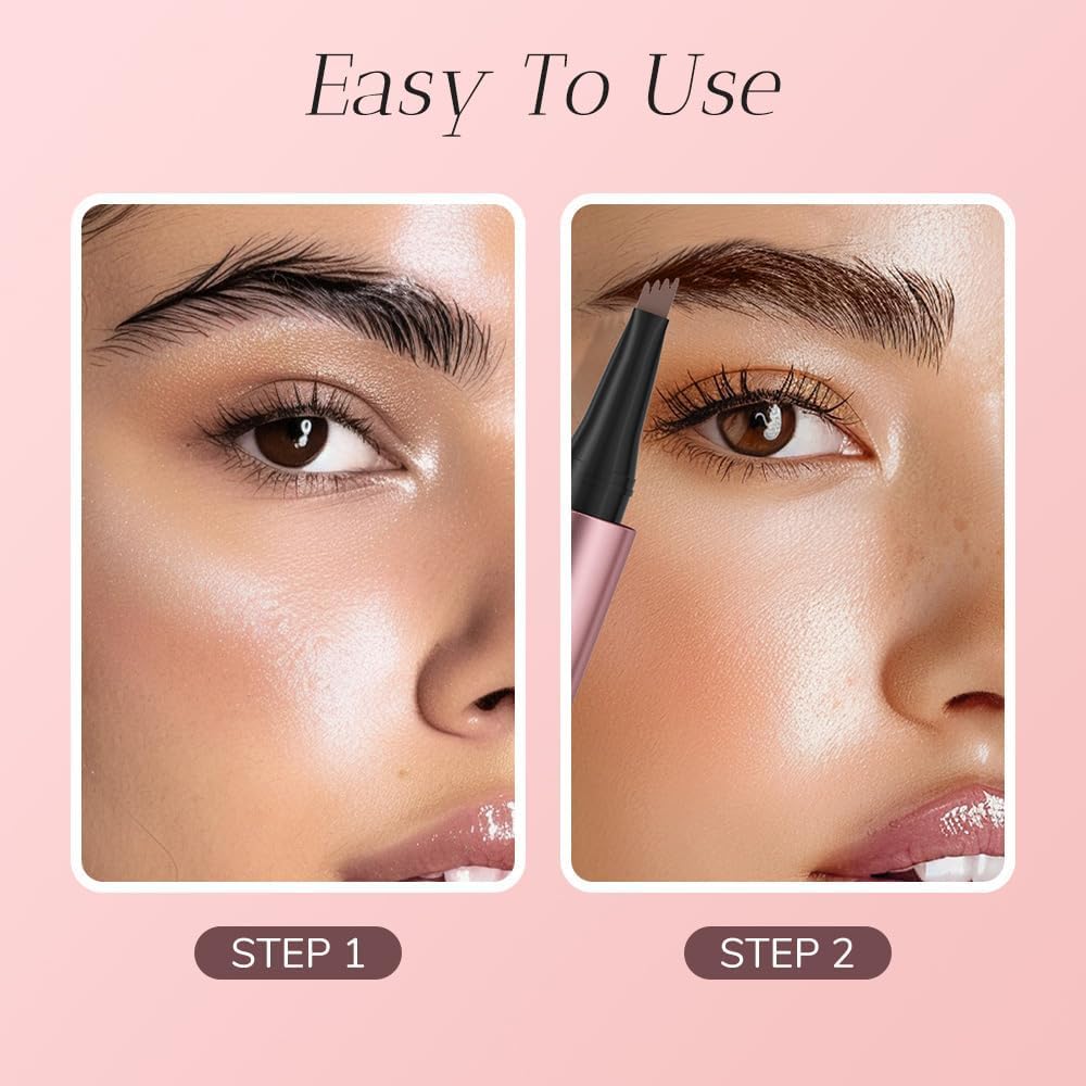 4-Tip Microblading Eyebrow Pen - Dark Brown