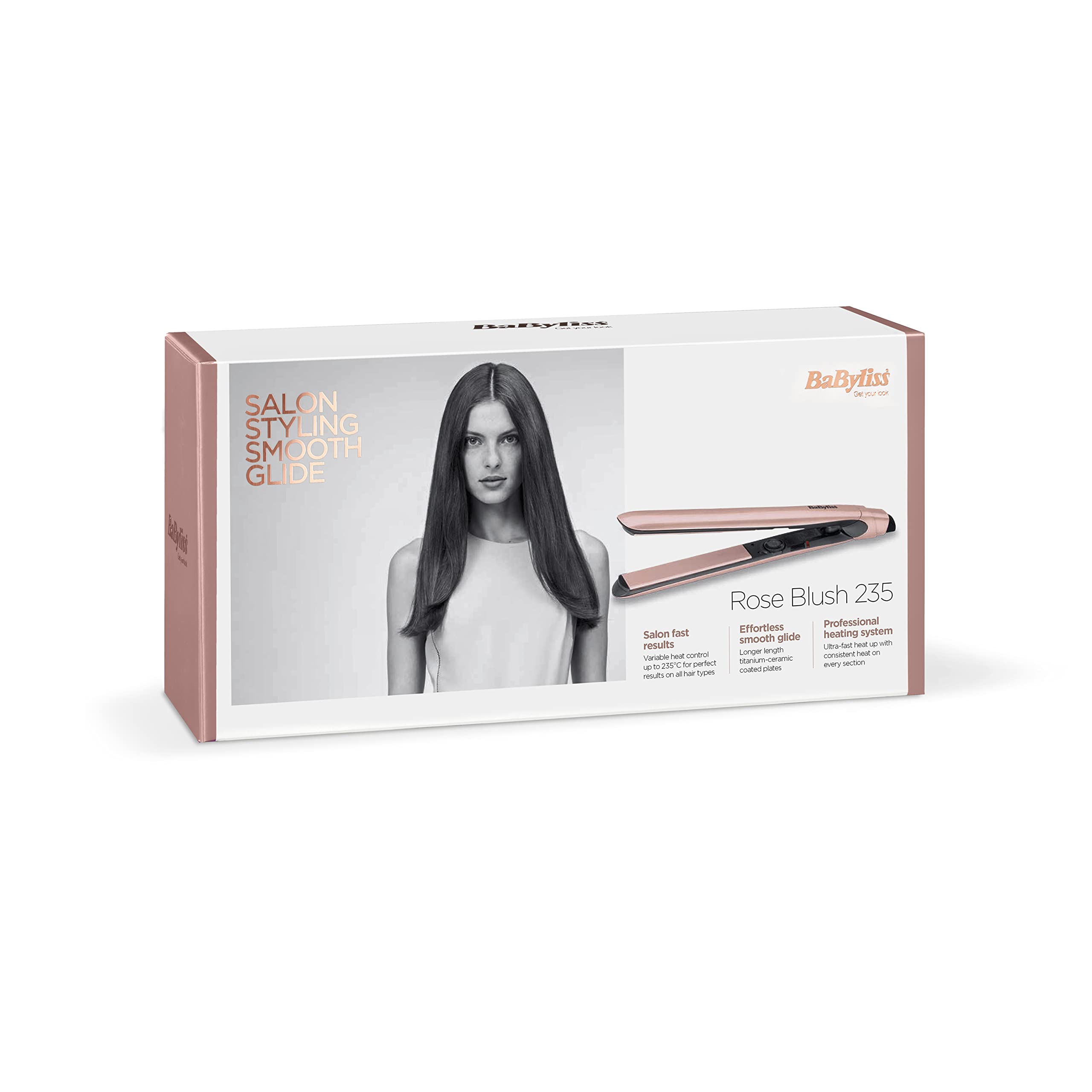 BaByliss Rose Blush 235C Hair Straighteners