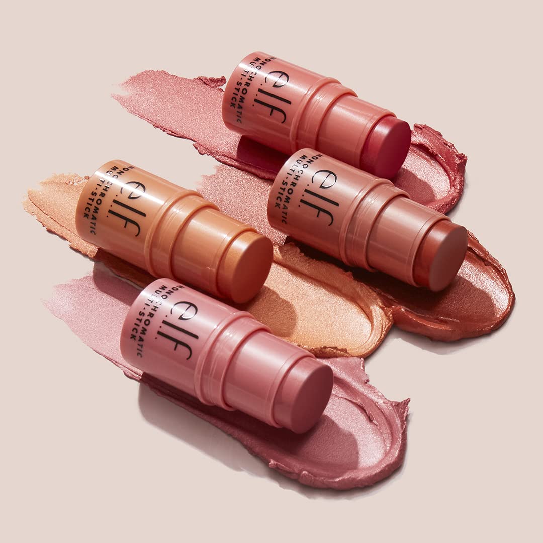 e.l.f., Monochromatic Multi-Stick Blush, Creamy, Lightweight, Versatile, Luxurious, Adds Shimmer, Easy To Use On The Go, Blends Effortlessly, Sparkling Rosé 4.4g