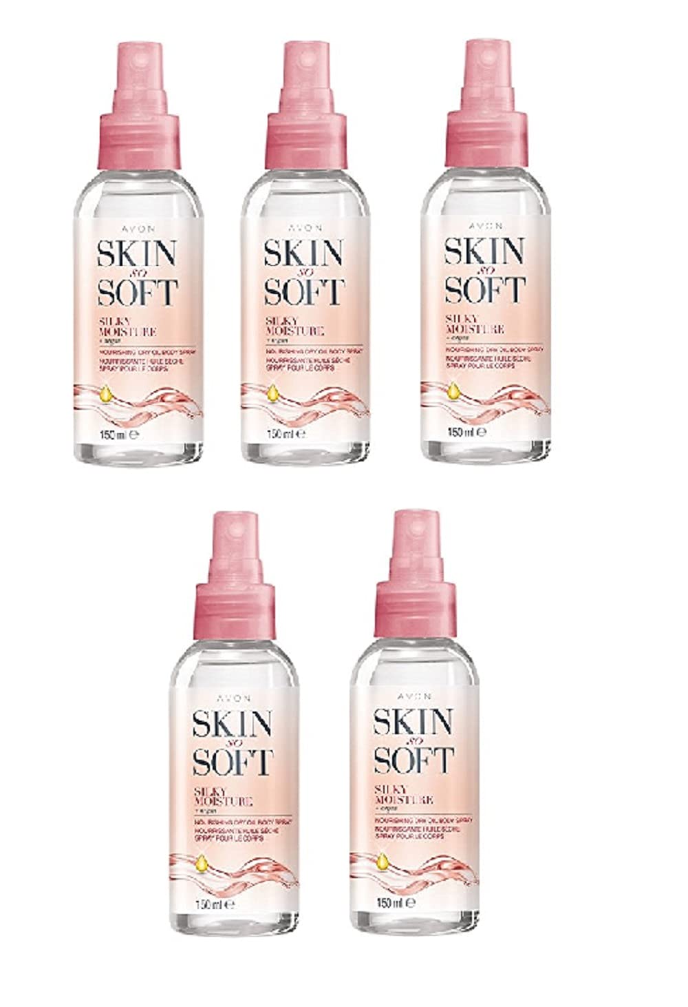 Skin So Soft Silky Moisture Nourishing Dry Oil Spray - 5 x 150ml