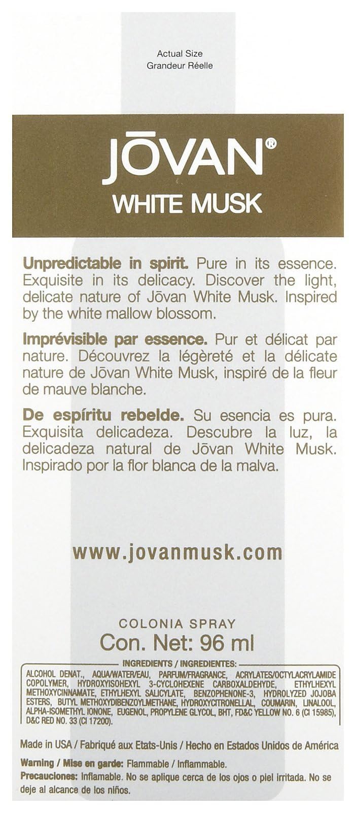 Jovan White Musk Cologne Spray for Women - 3.25 oz
