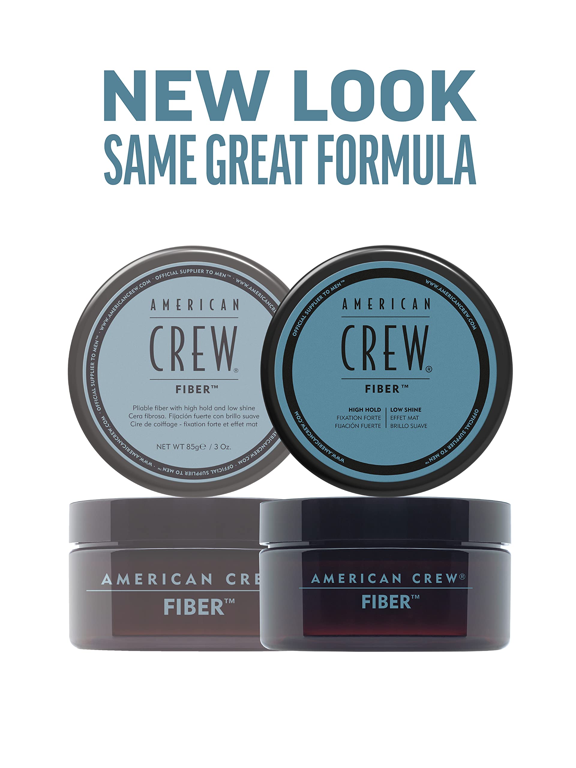 American Crew Fiber High Hold with Low Shine, Gifts for Men, for Thickening and Texture, Matte Finish, Hair Styling Wax for Men - 85 g