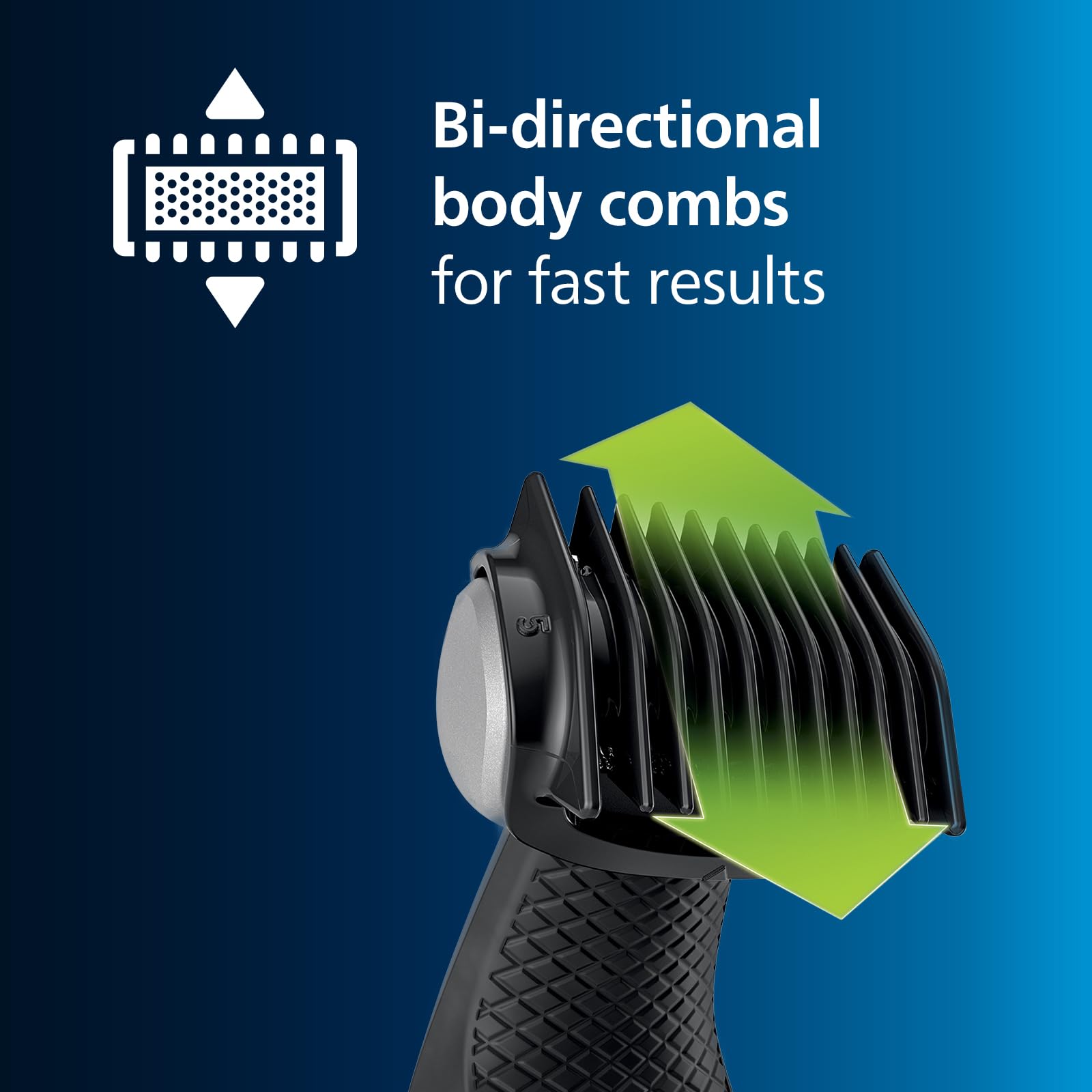 Philips Bodygroom Series 5000, Showerproof Groin and Body Trimmer, Close and Comfortable Shave, Complete Body Grooming Including Back, 60 Min. Runtime, Model BG5021/16
