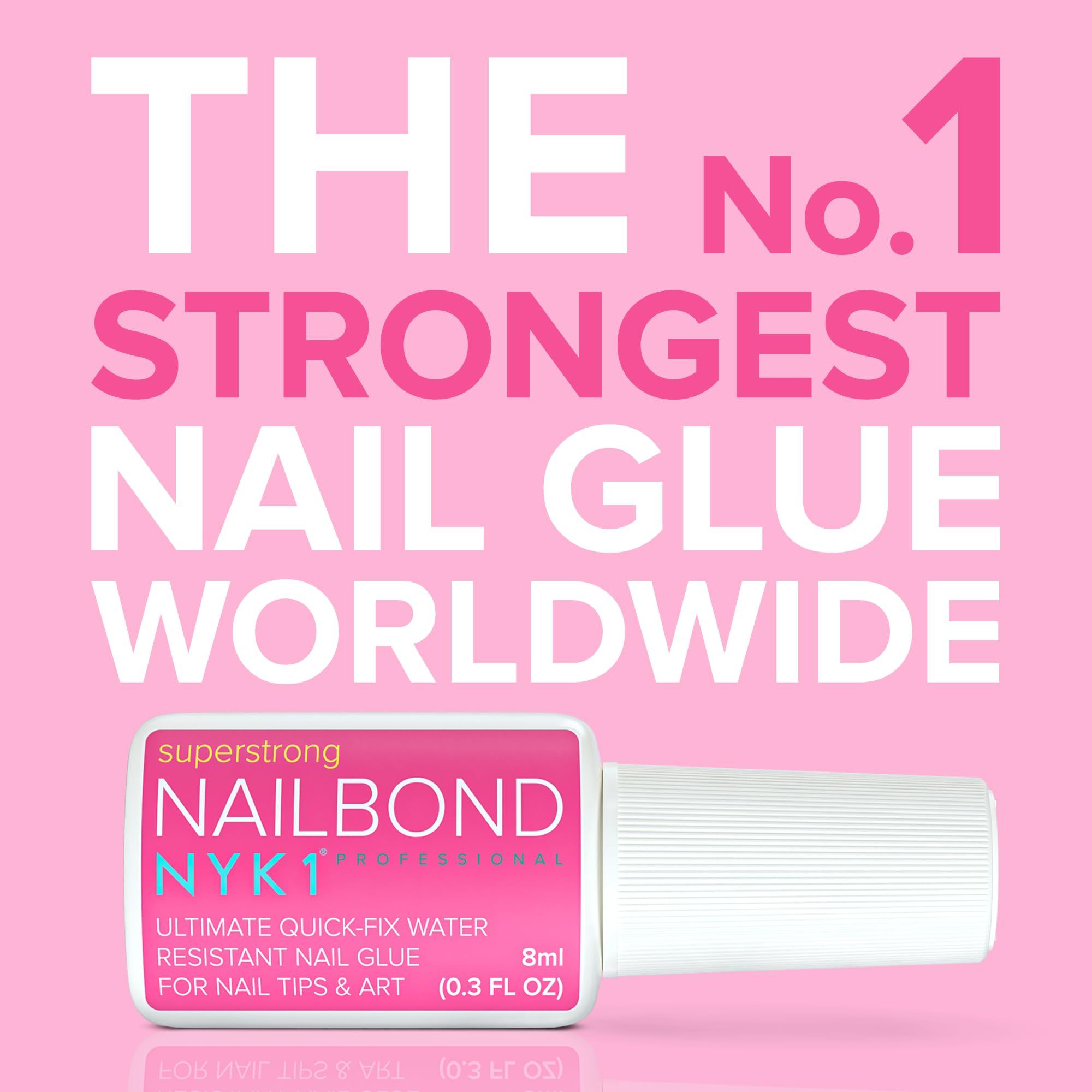 NYK1 Nail Bond Nail Glue Extra Strong with Brush (8ml) Super Strong False Nail Glue For Acrylic Tips Extra Strong Nail Glue Brush On Nail Glue For Stick On Nails Acrylic Nail Glue - Anti Fungal