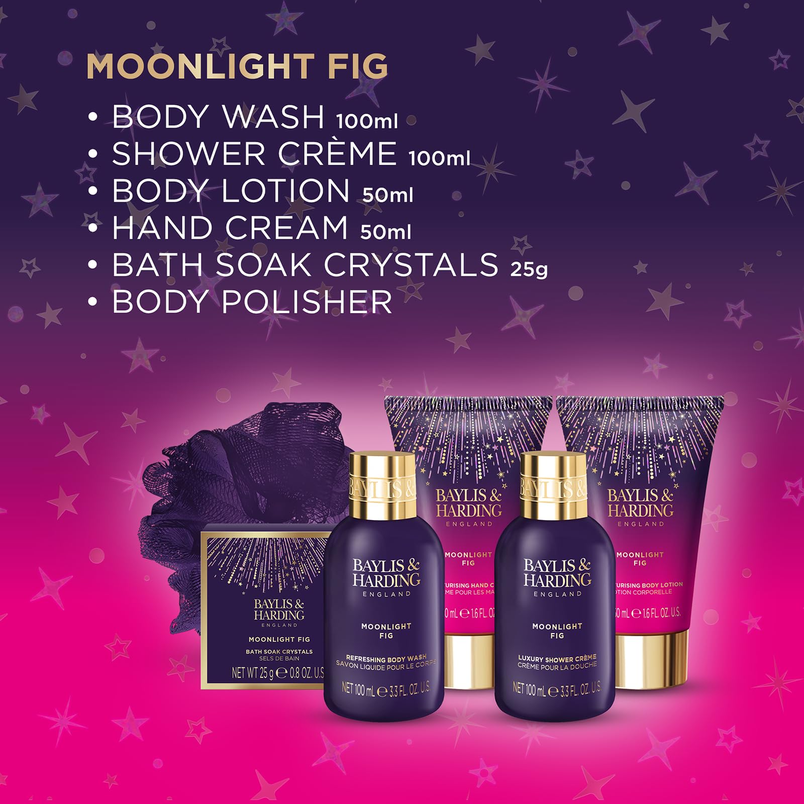 Baylis & Harding Moonlight Fig Luxury Pamper Present Gift Set - Vegan Friendly (Pack of 1)