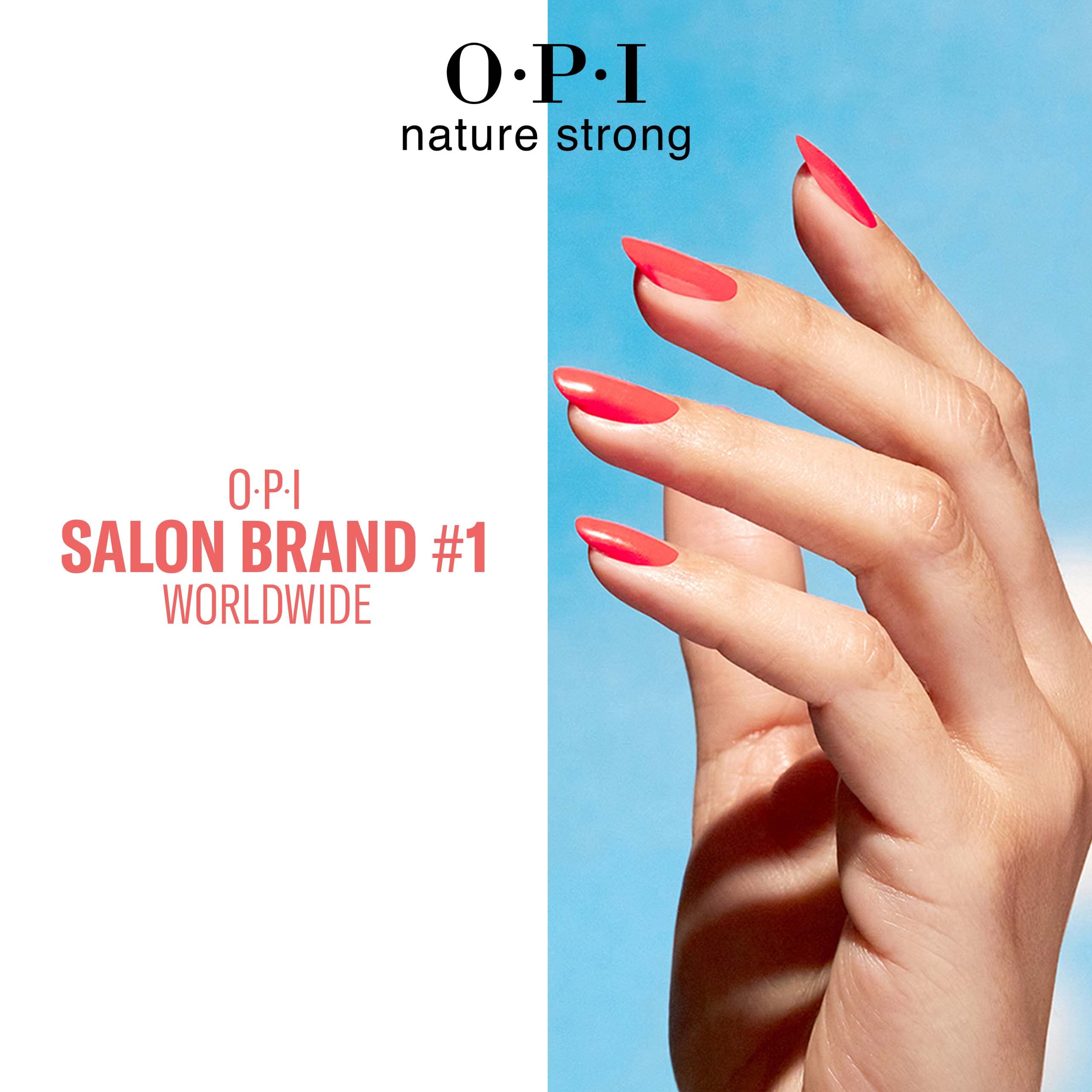 OPI Nature Strong Nail Polish | Quick Dry Vegan Nail Varnish with Long-Lasting Results | Made with Natural Ingredients | Red Shades | Once and Floral | 15 ml