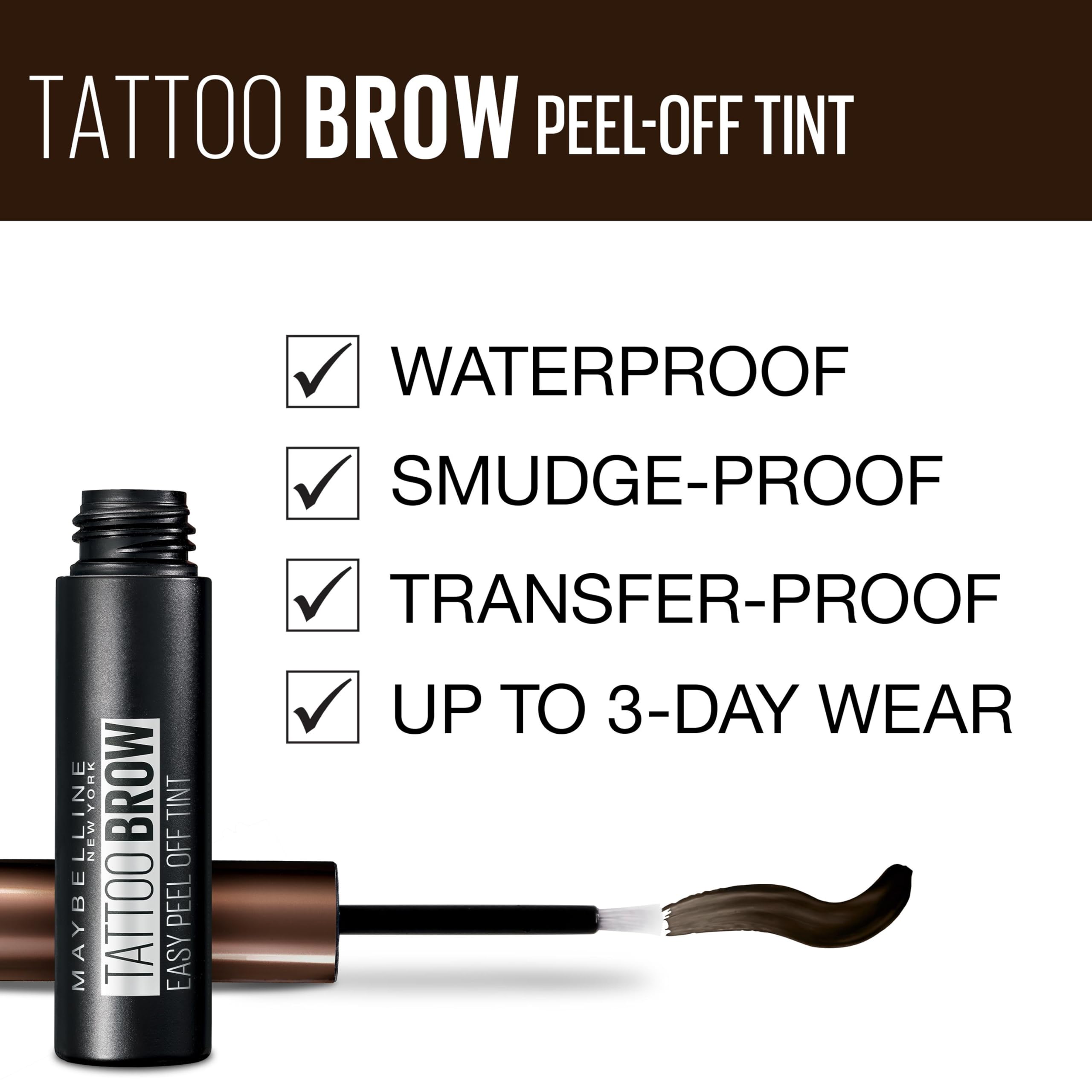 Maybelline Tattoo Brow Gel Tint Duo - Dark Brown