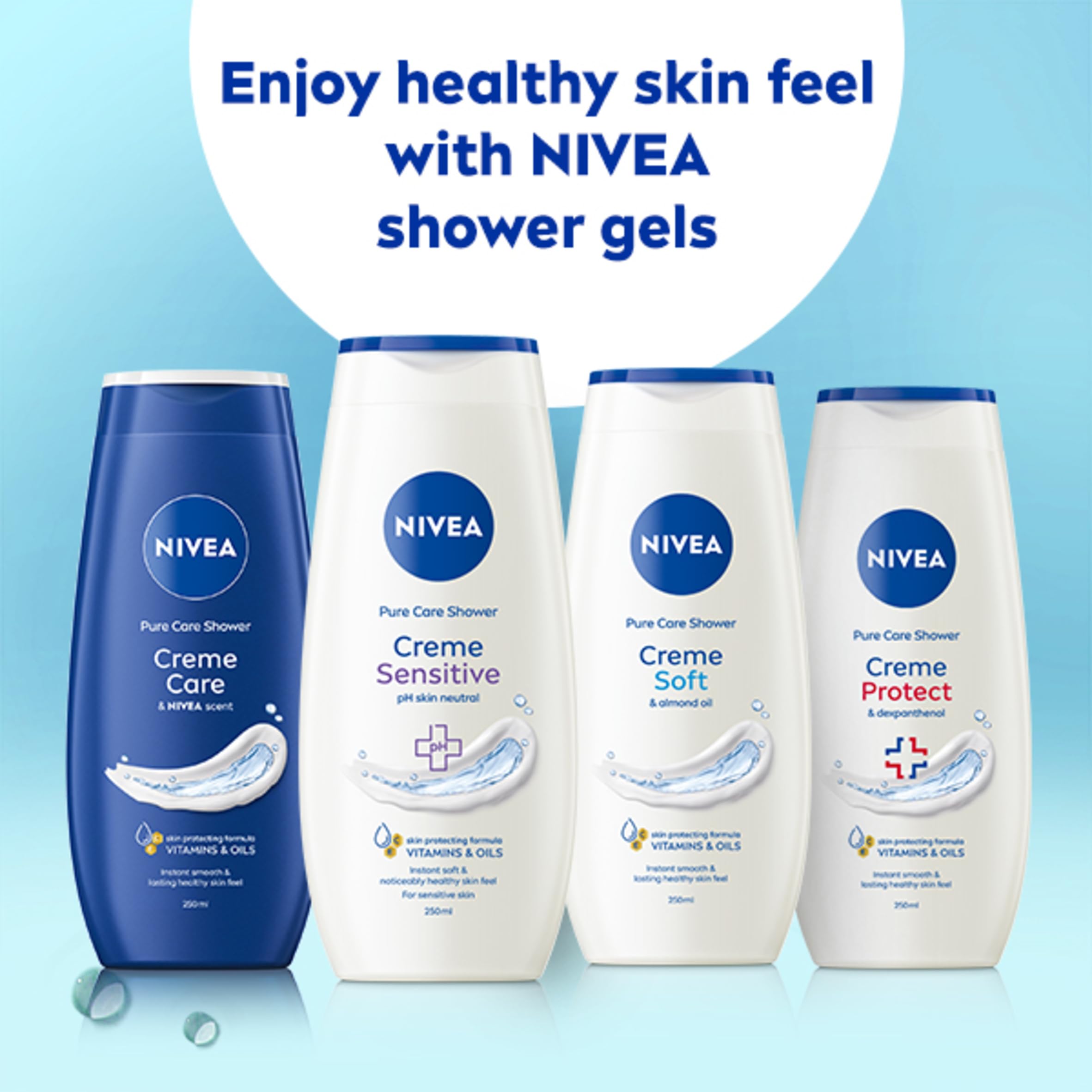 NIVEA Rich Moisture Shower Cream Gel for Sensitive Skin