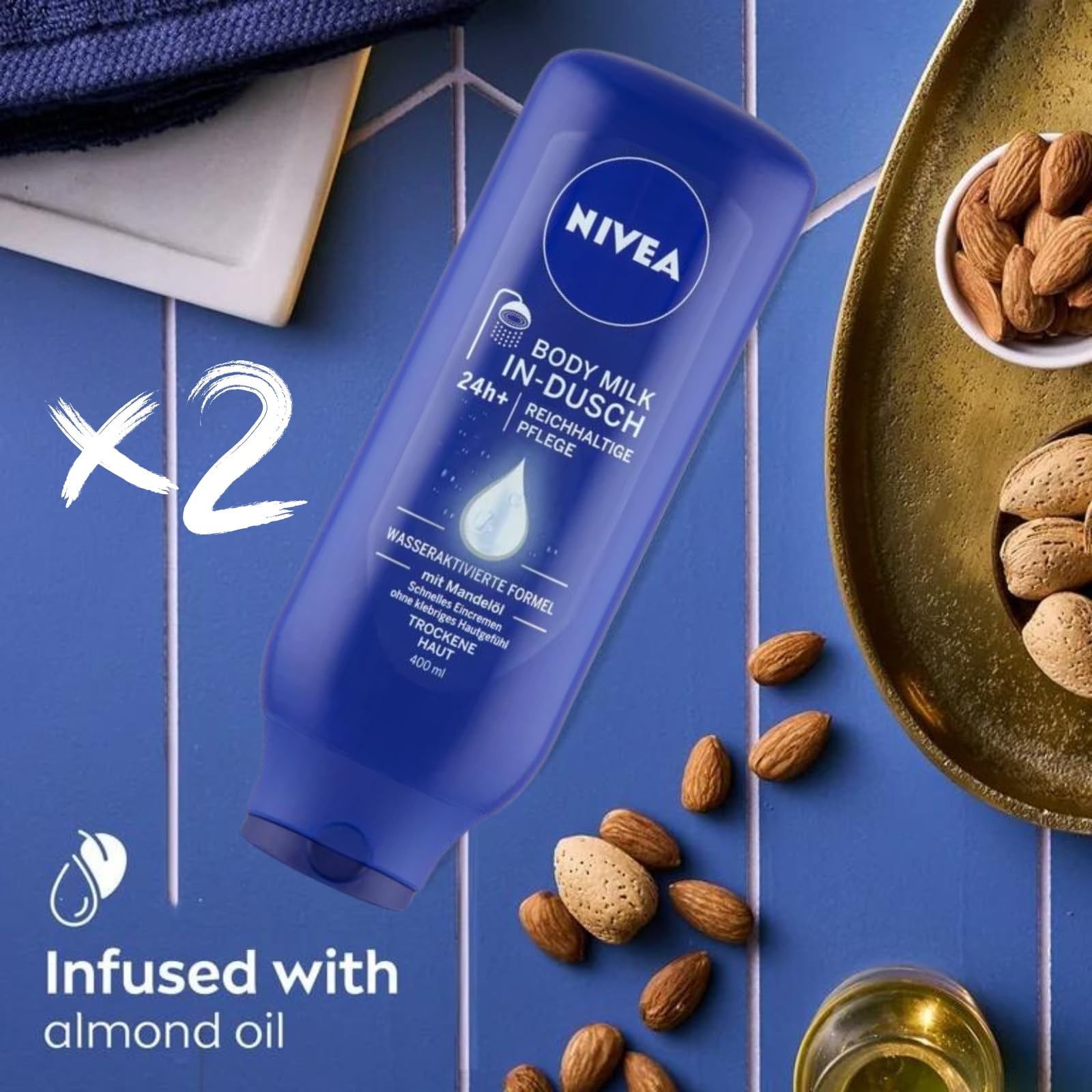 NIVEA In-Shower Body Lotion Duo for Dry Skin 800 ml