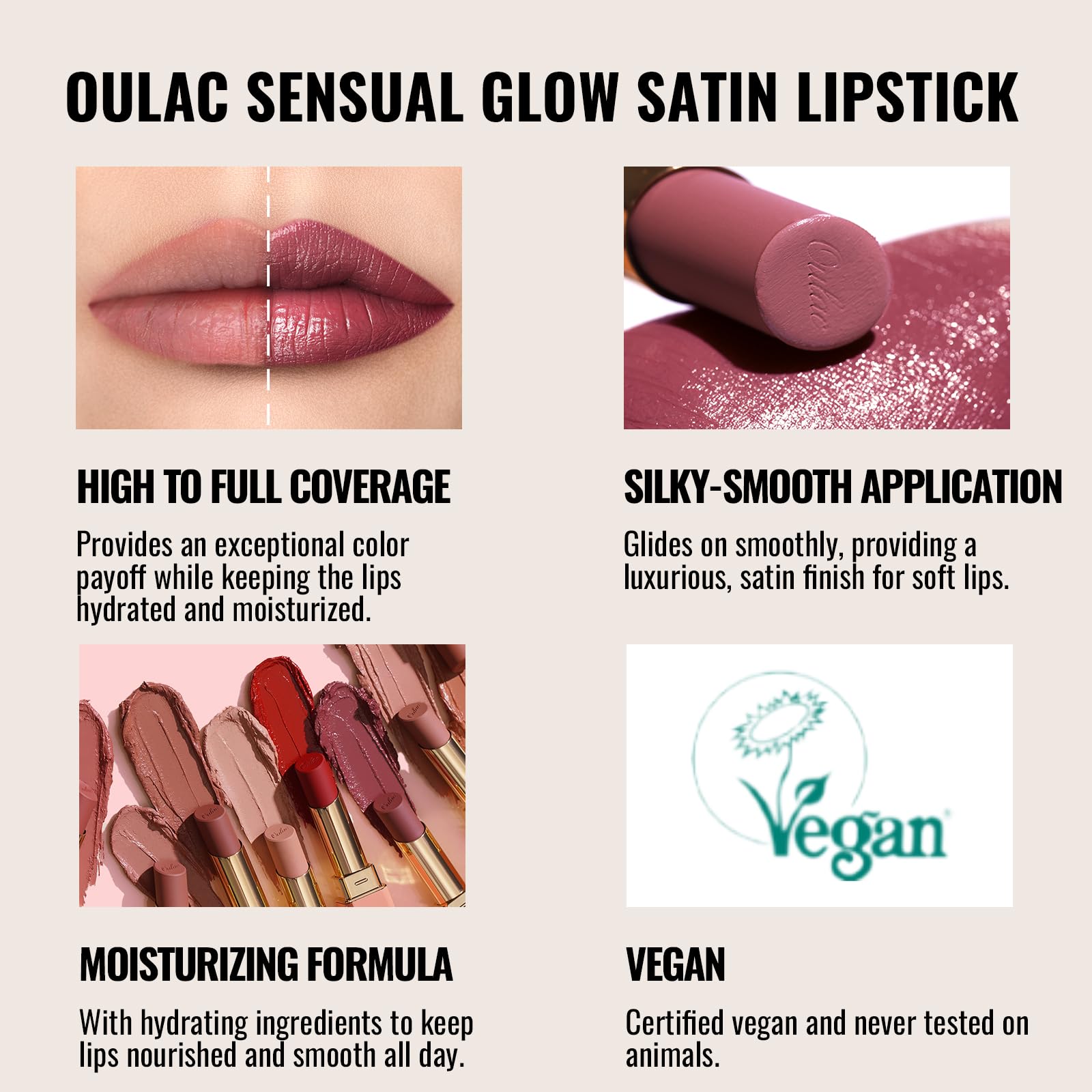 Oulac Babe Pink Matte Lipstick 4g