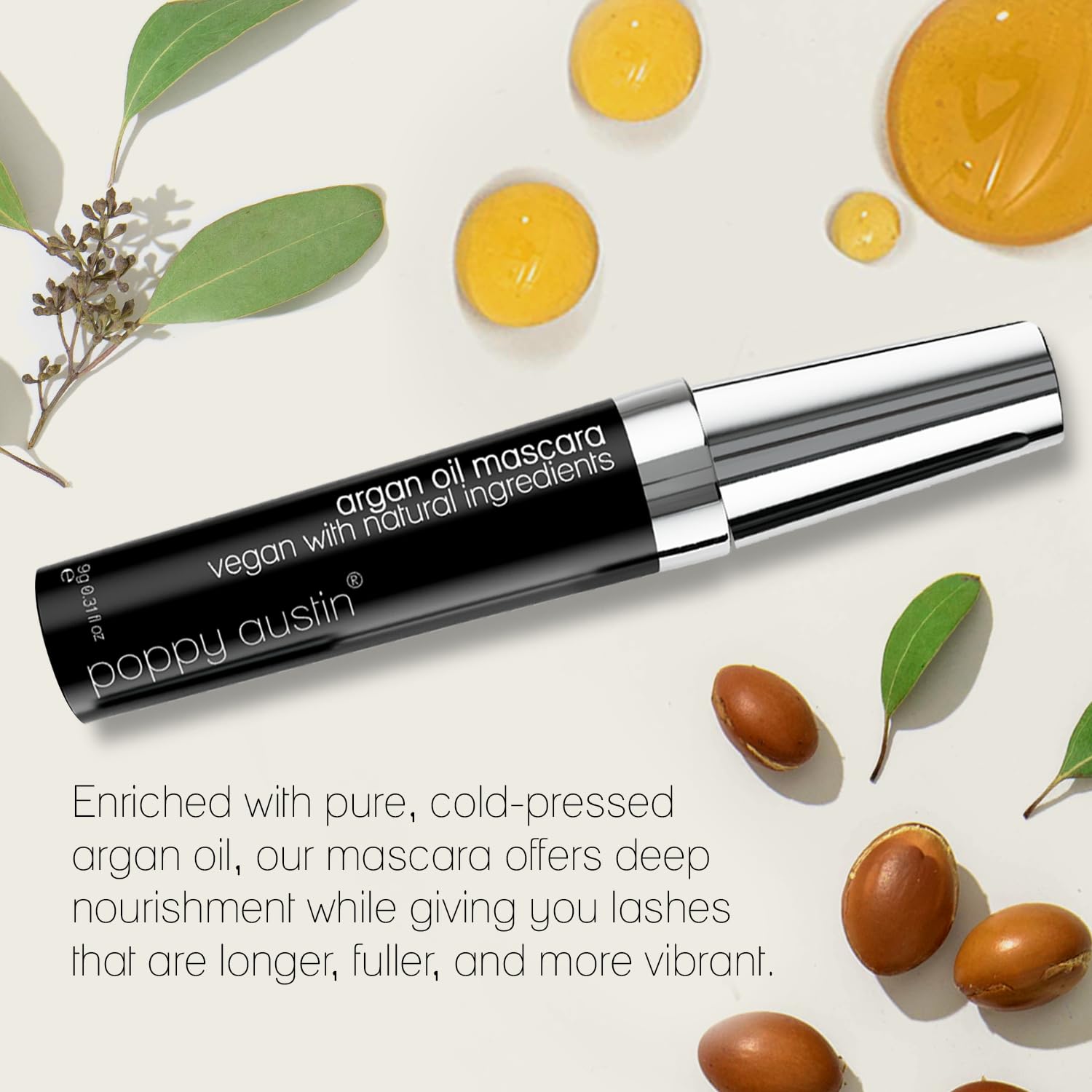 Poppy Austin Vegan Waterproof Mascara - Black Volume & Length