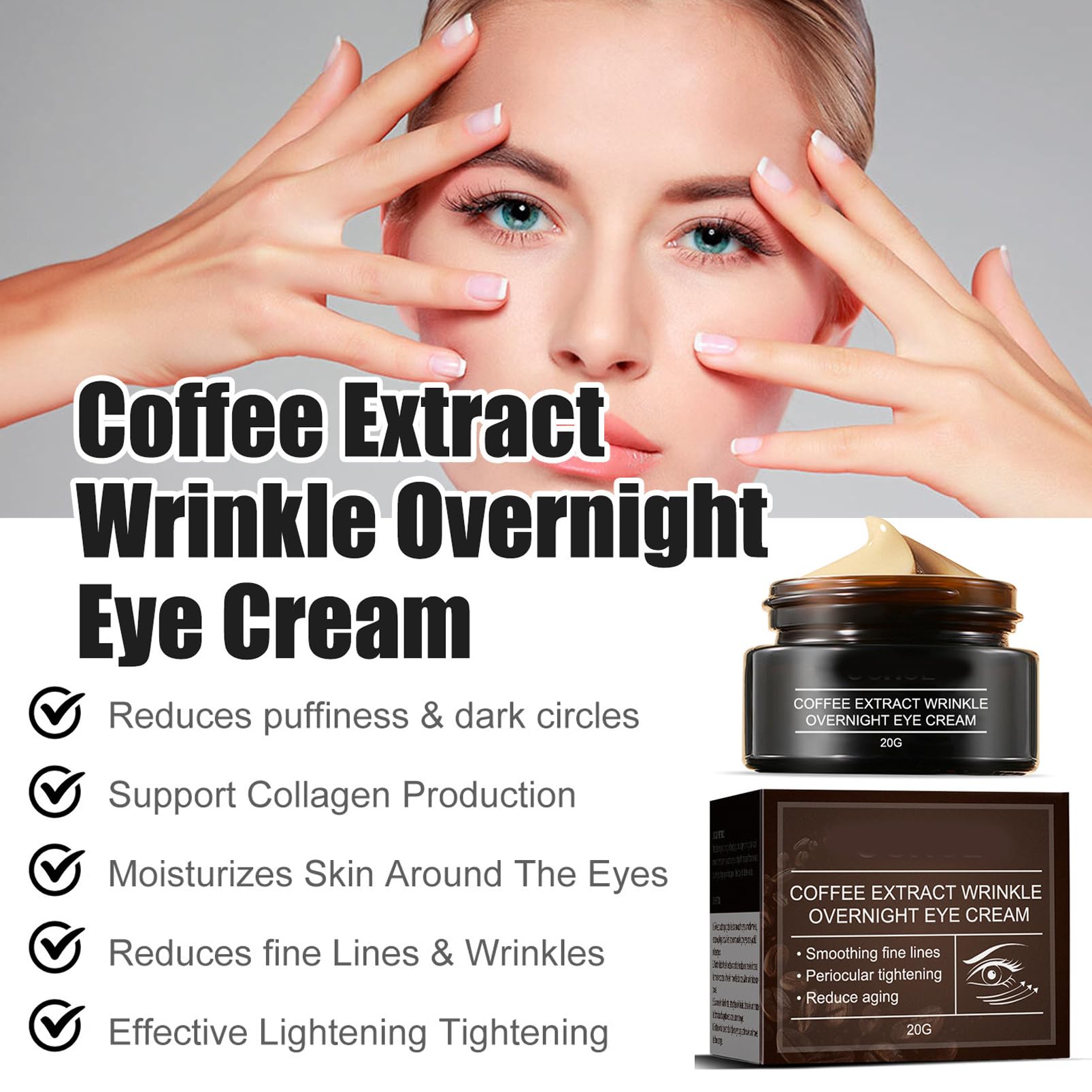 DMQ Caffeine Eye Cream with Hyaluronic Acid - 20g