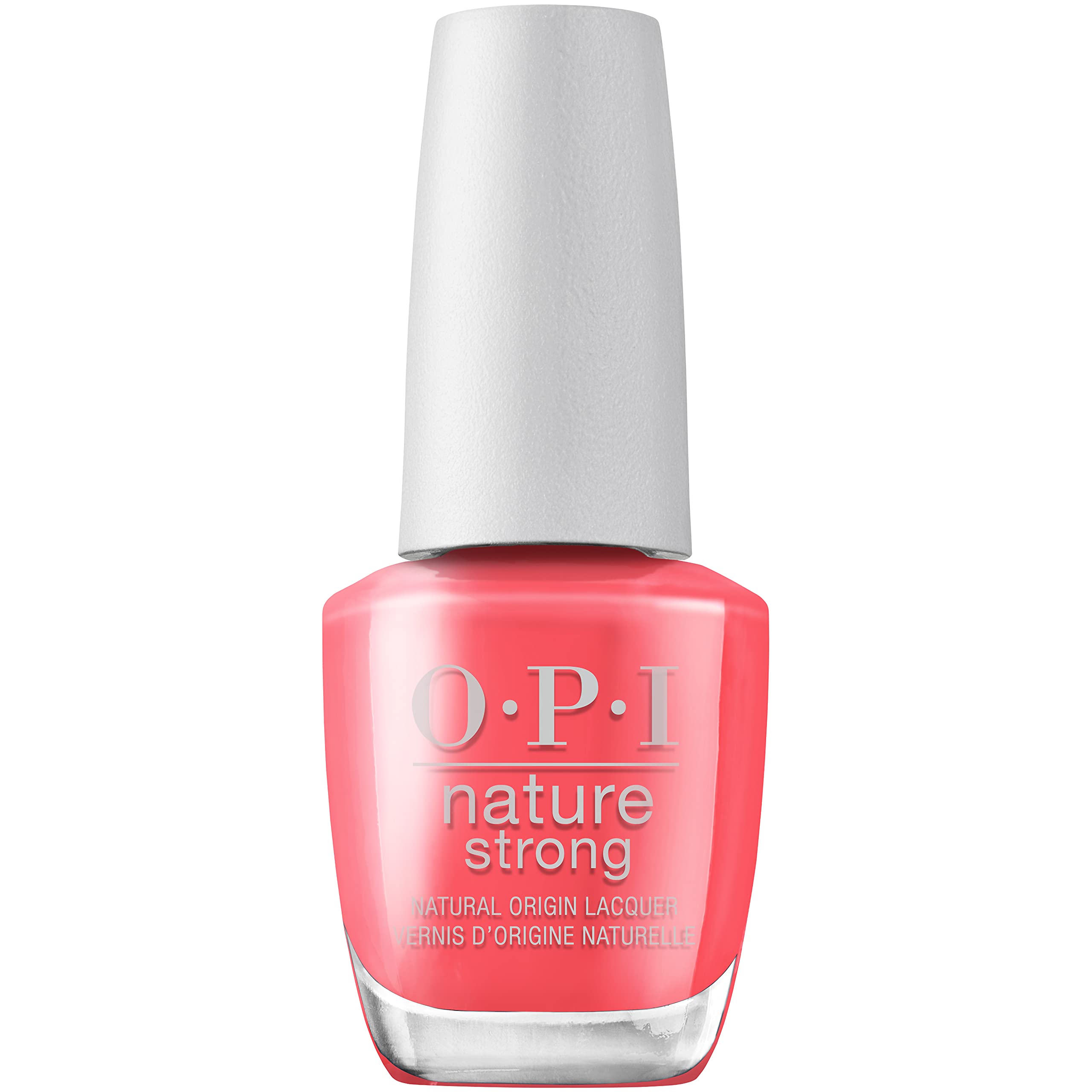 OPI Nature Strong Nail Polish | Quick Dry Vegan Nail Varnish with Long-Lasting Results | Made with Natural Ingredients | Red Shades | Once and Floral | 15 ml