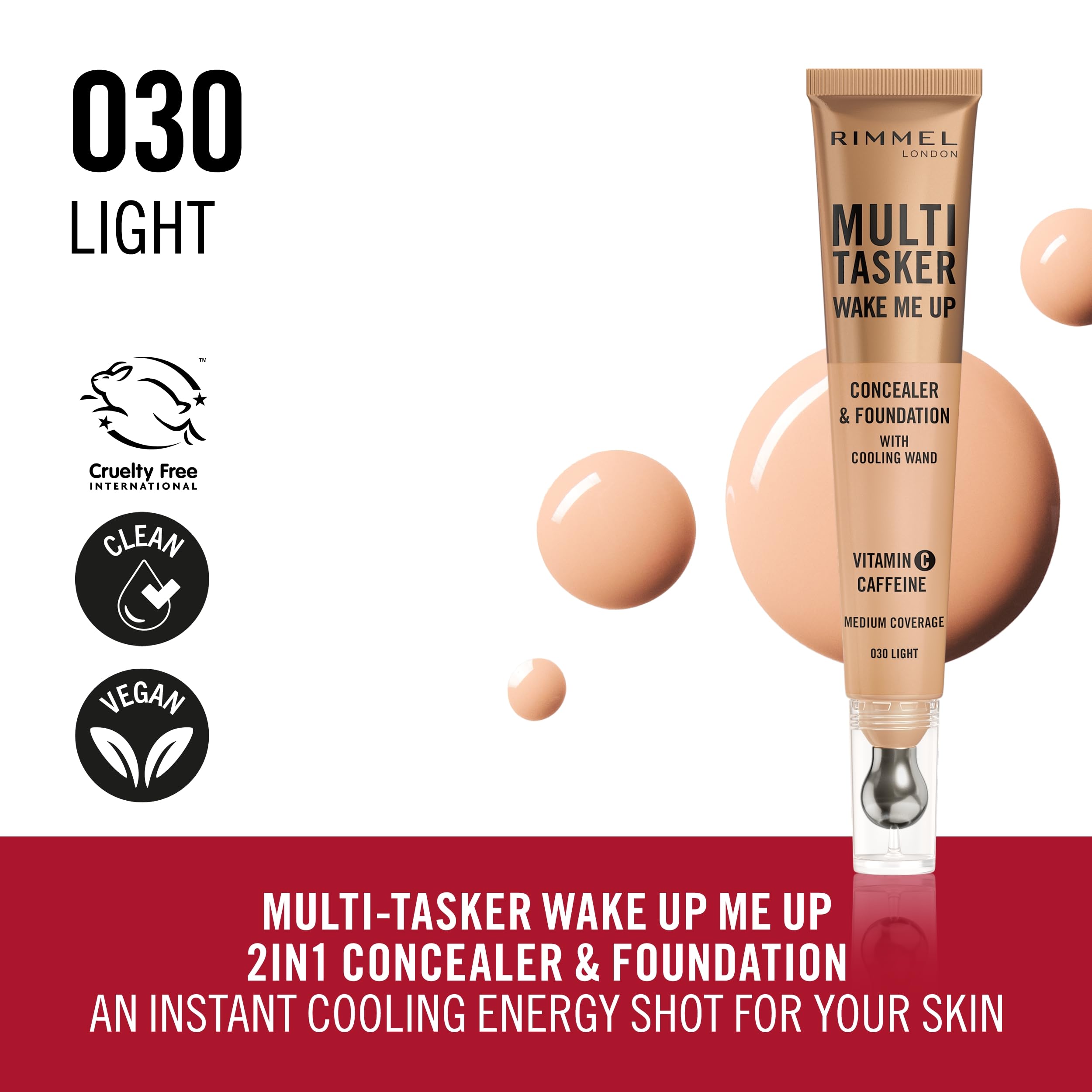 Rimmel Multi-Tasker Wake Me Up Foundation & Concealer 030 Light