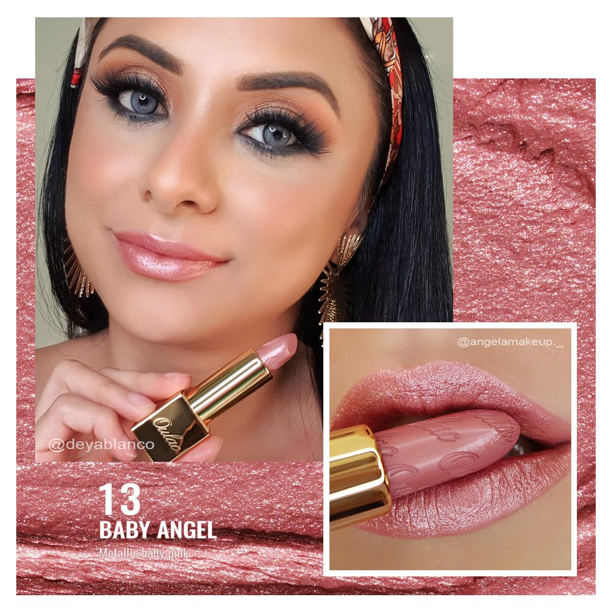 OULAC Metallic Shine Glitter Lipstick - Baby Angel (13)