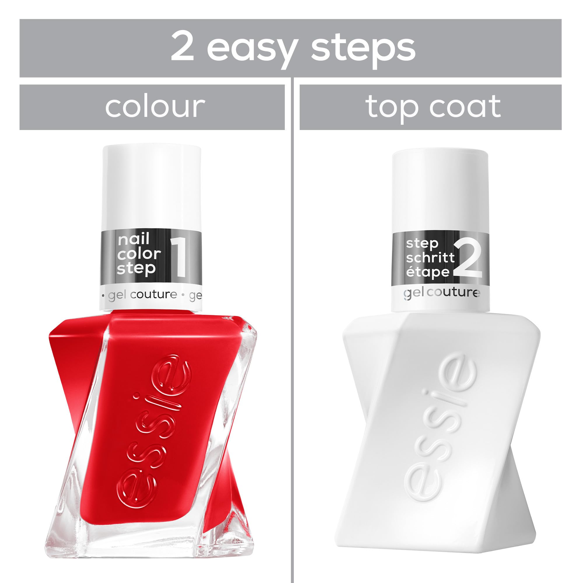 Essie Gel-Like Nail Polish, Lasts Up To 15 Days, With Flex.e Gel Technology, No Chipping, Glass-Like Shine, Vegan Formula, Gel Couture, Shiny Top Coat, 13.5 ml