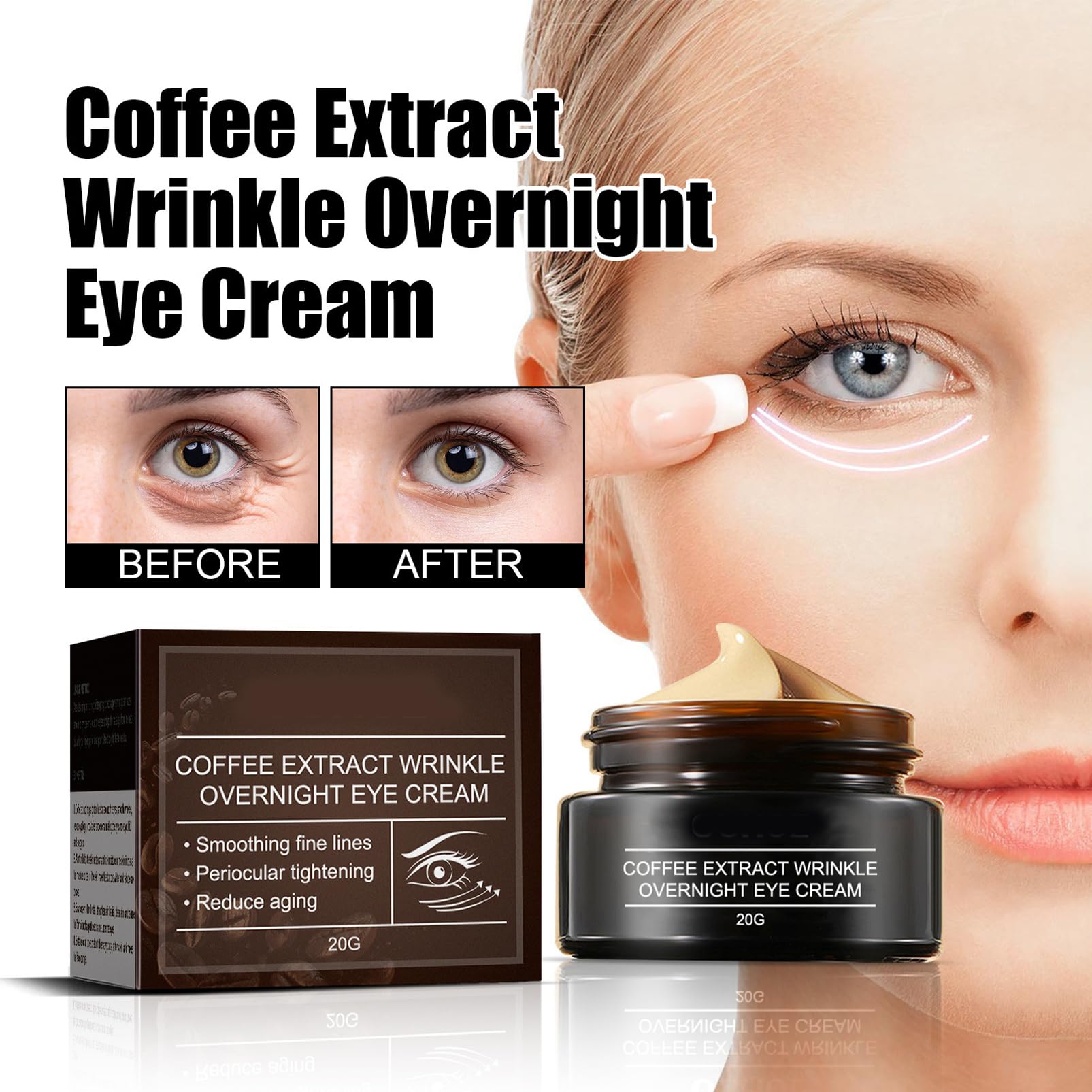 DMQ Caffeine Eye Cream with Hyaluronic Acid - 20g