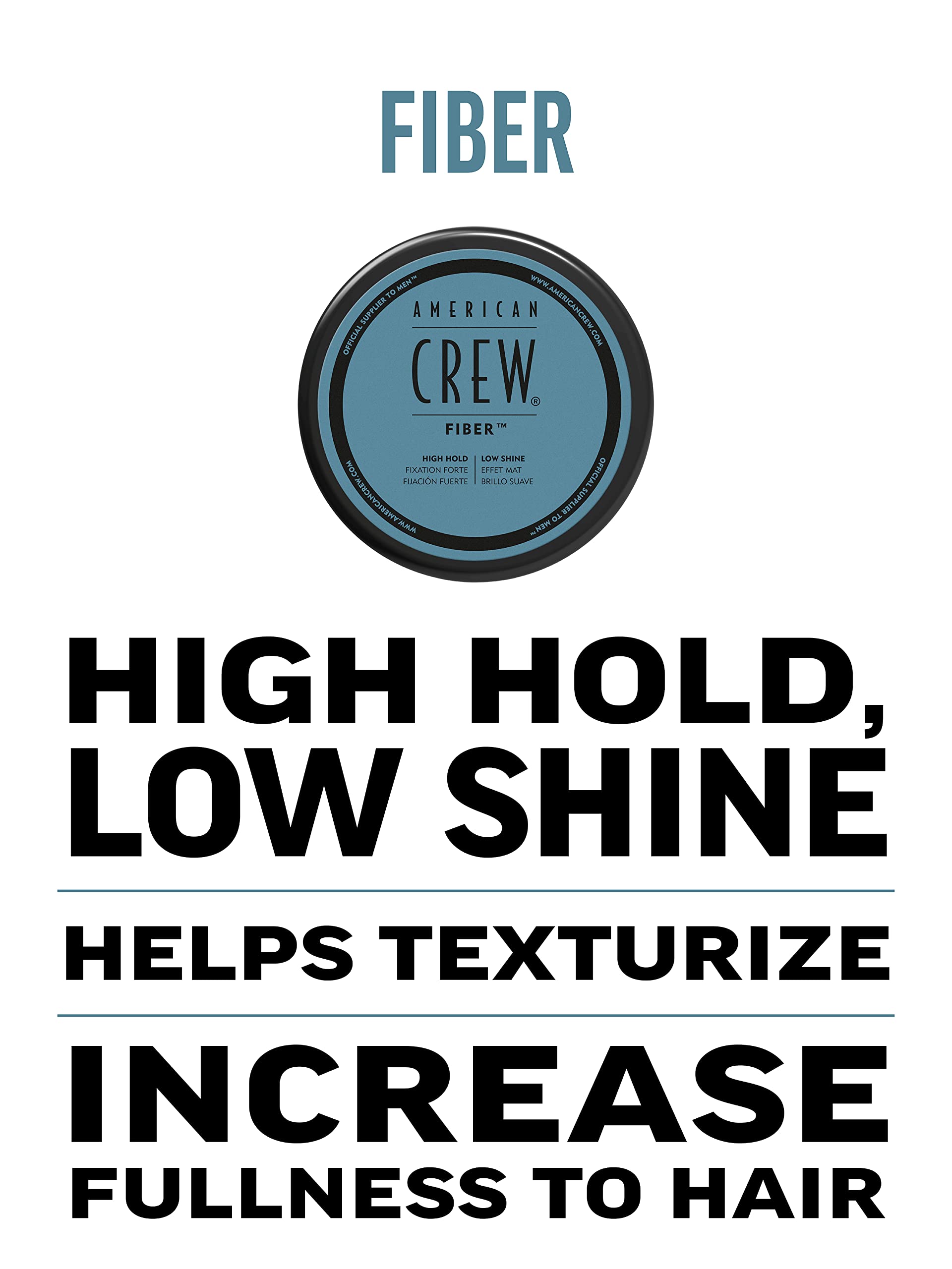 American Crew Fiber High Hold with Low Shine, Gifts for Men, for Thickening and Texture, Matte Finish, Hair Styling Wax for Men - 85 g