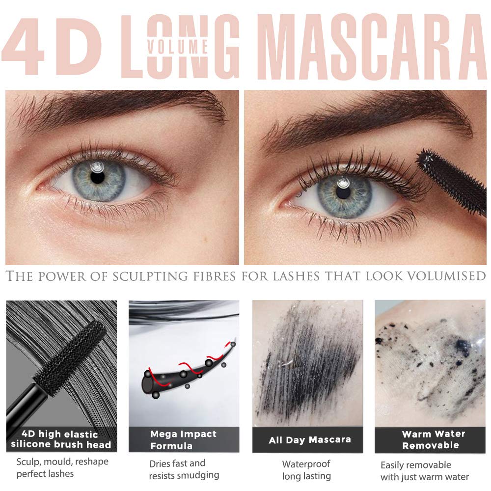 NIFEISHI Waterproof 4D Silk Fiber Mascara Black