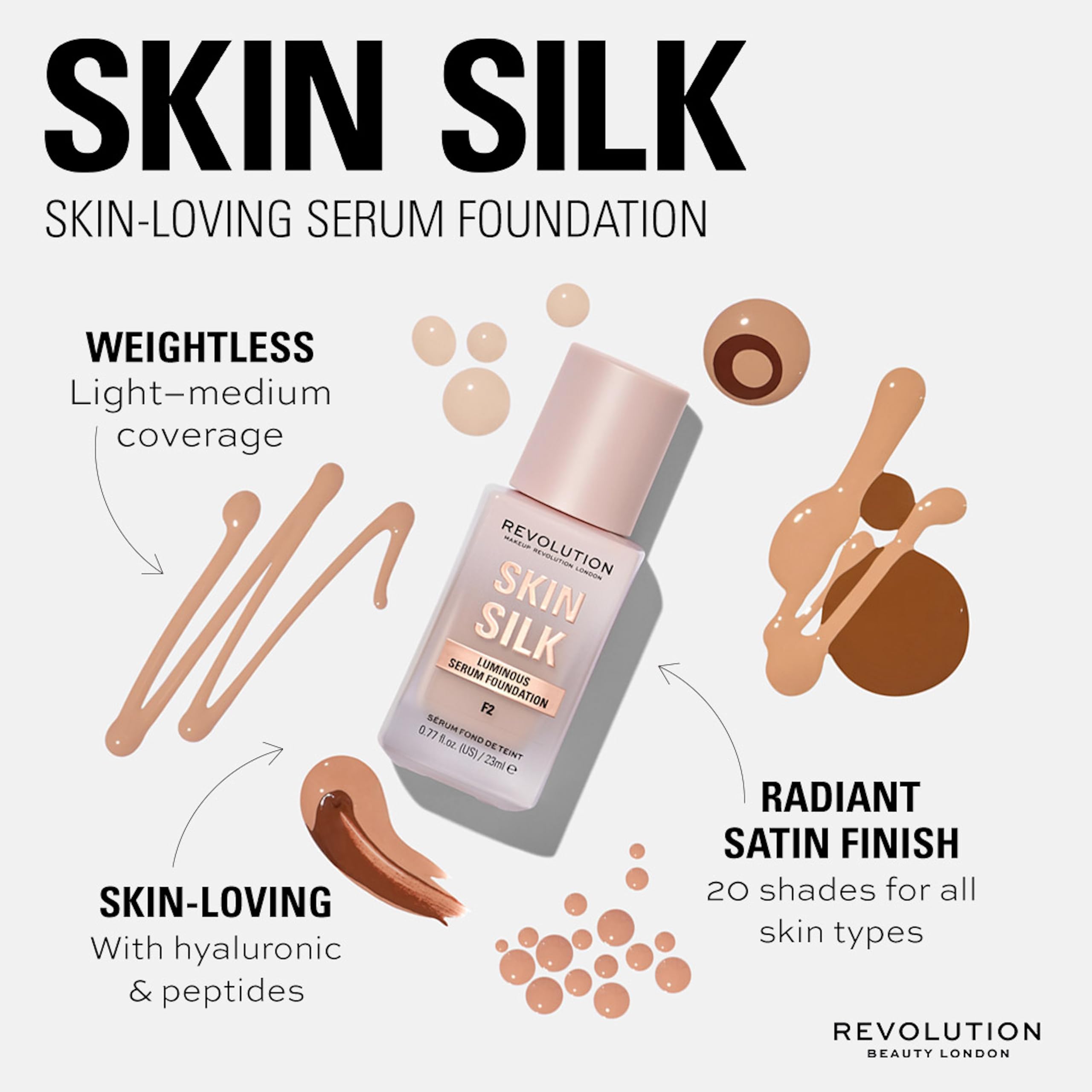 Makeup Revolution Skin Silk Serum Foundation F7 - 23ml