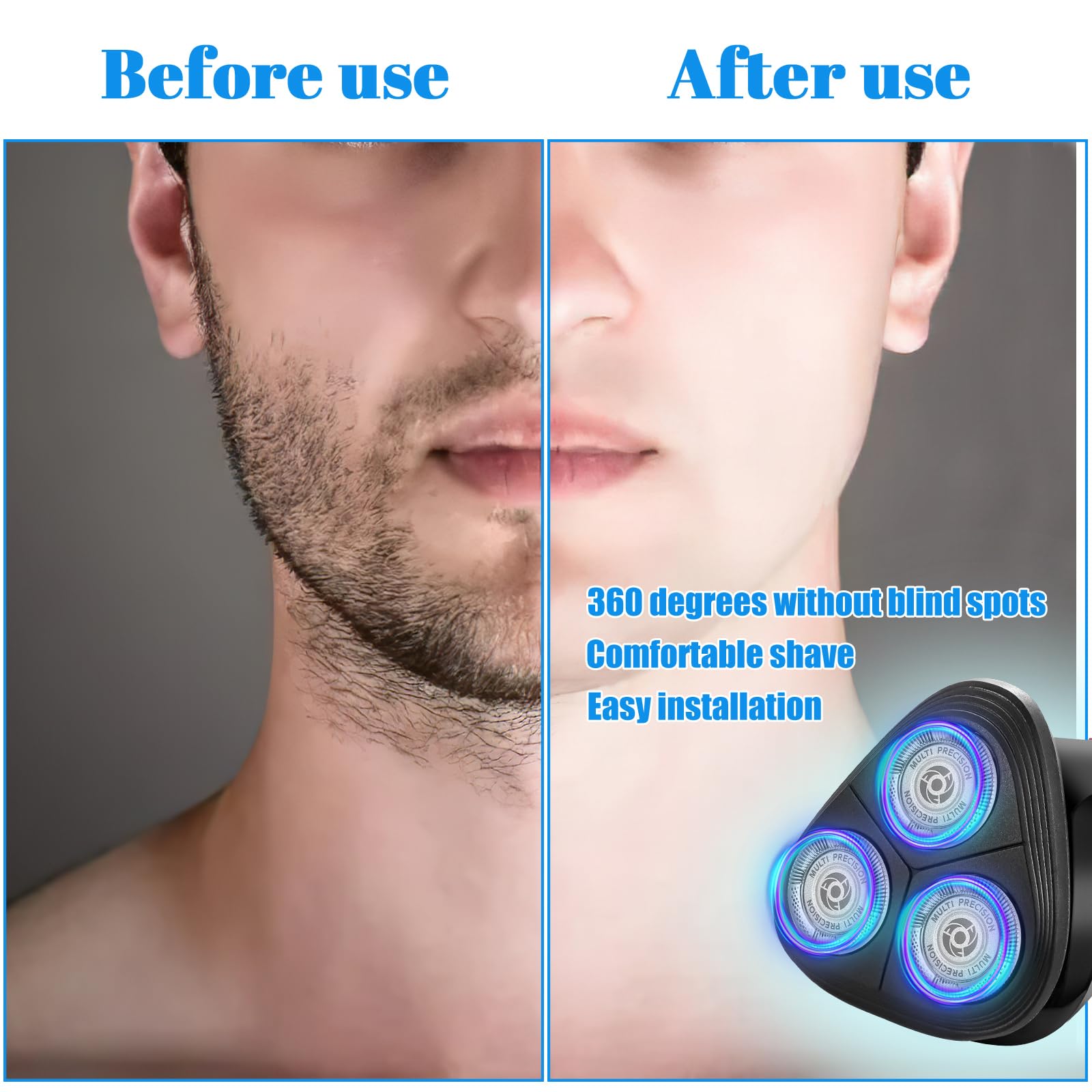 6 Pack Replacement Shaver Heads for Philips, Series 1000, 2000, 3000, 5000, Replacement Blades for Philips with Cleaning Brush, Compatible with Phillips Series AT8xx/AT7xx/PT7xx