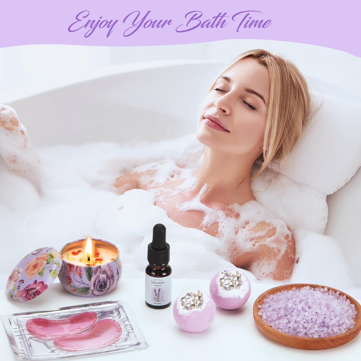 Birthday Gifts For Women, Lavender Pamper Gifts For Her, Ideas Gifts For Mum Wife Friend Sister, Relaxation Spa Ladies Gifts Care Package for Her, Anniversary Valentines Gifts for Her Friendship Gifts