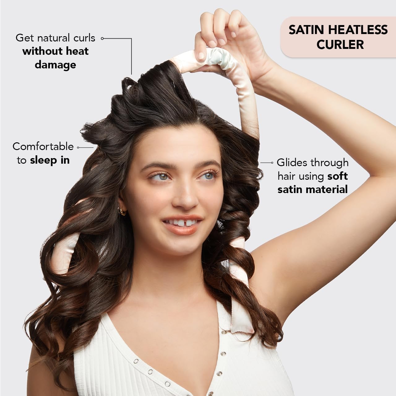 Kitsch Satin Heatless Curling Set - Headband for Short & Long Hair | Overnight Curlers | No Heat Curlers for Curls (SunsetTieDye)