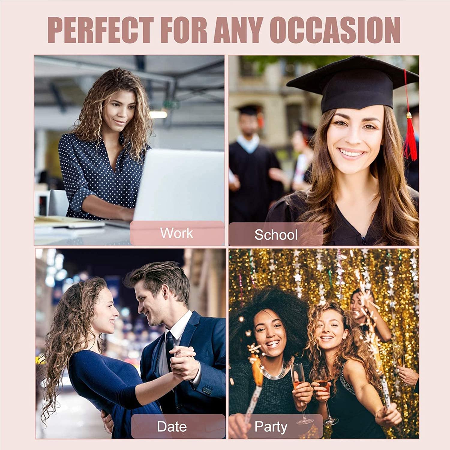 DazSpirit 3 Barrel Hair Wavers for Long/Short Hair, 22 mm Hair Curler Mermaid Hair Waver with 2 Temperature Control, Waver Curling Wand for Hair Styling Appliances