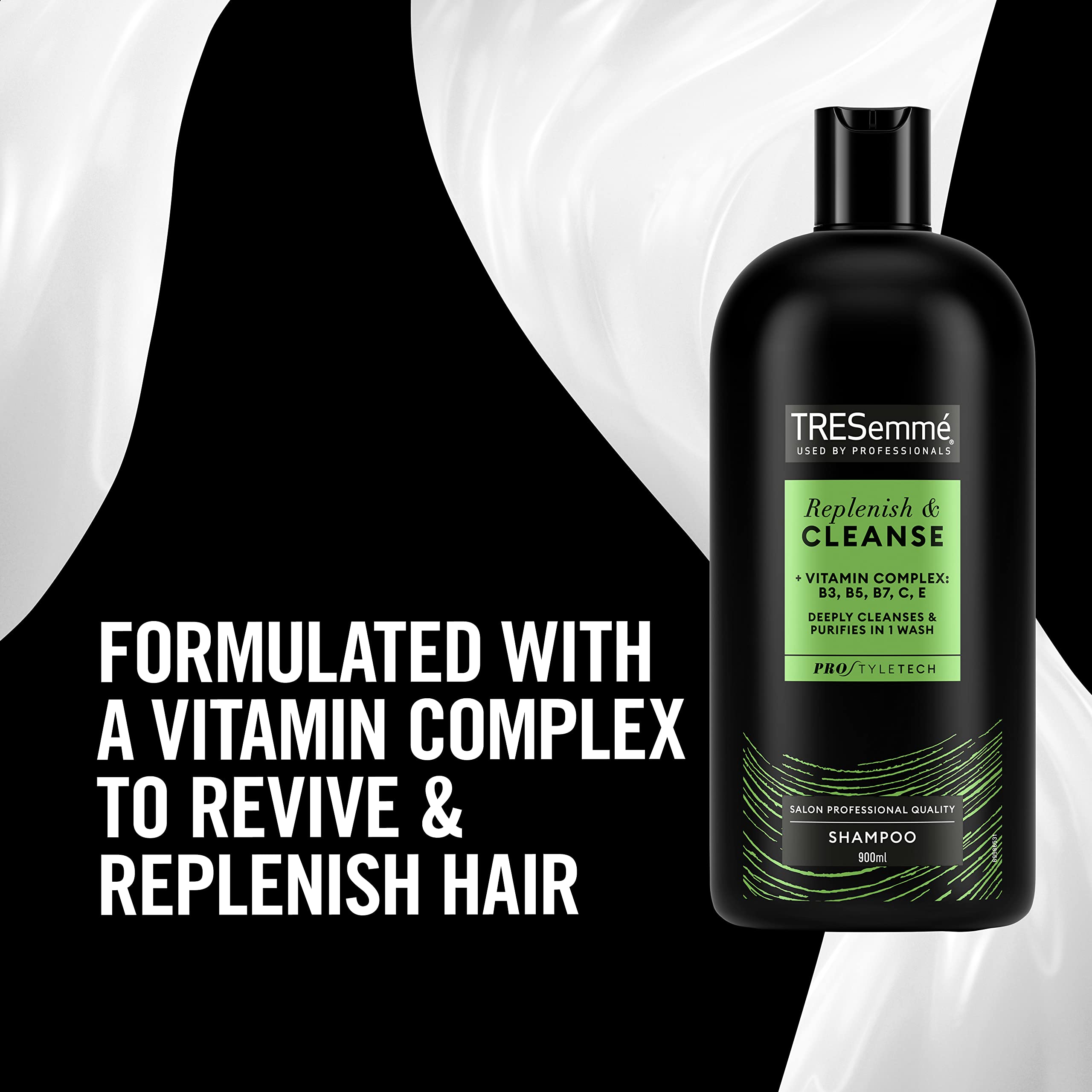 TRESemmé Replenish & Cleanse Shampoo with vitamin C, Fresh , 900 ml , Pack of 1