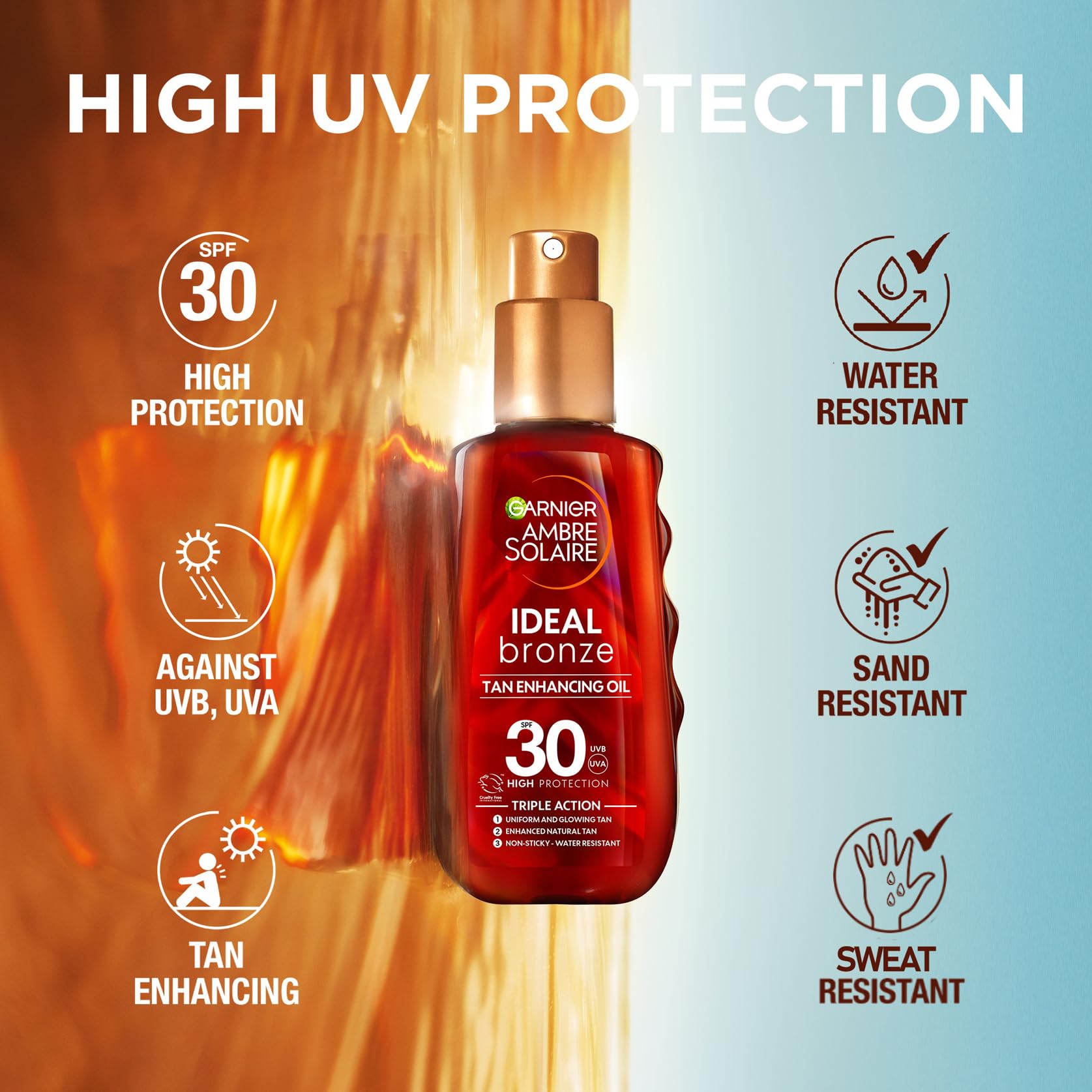 Garnier Ambre Solaire Ideal Bronze SPF30 Oil Spray