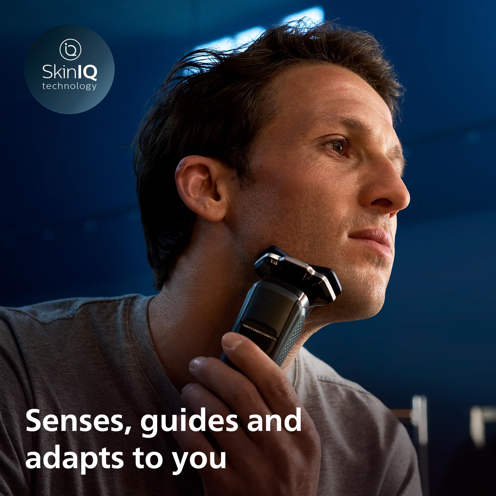 Philips Shaver Series 8000 Wet and Dry Electric Shaver for Men with SkinIQ (Model S8696/35)