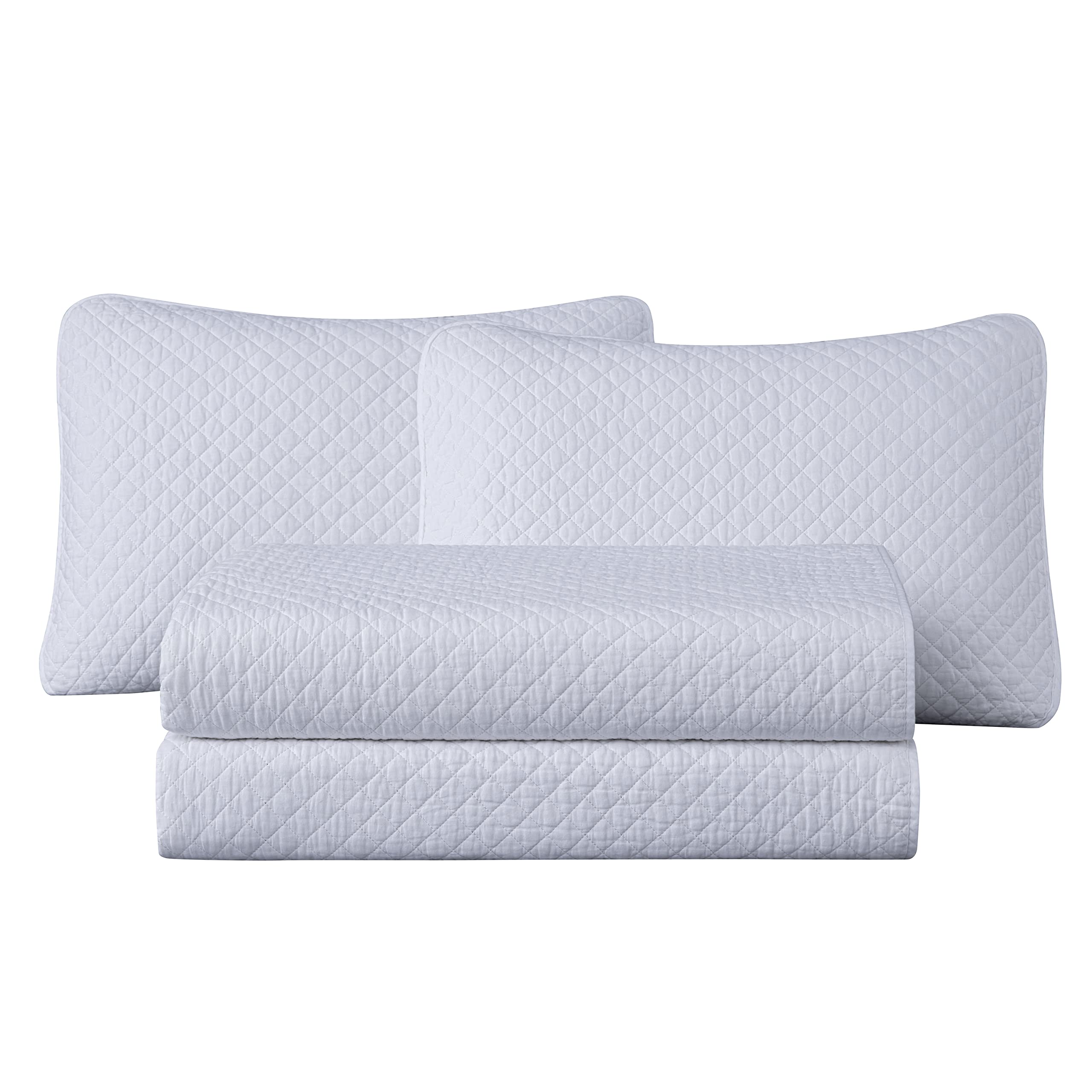 Avon Vintage Washed King Quilt Set - 3-Piece 100% Cotton