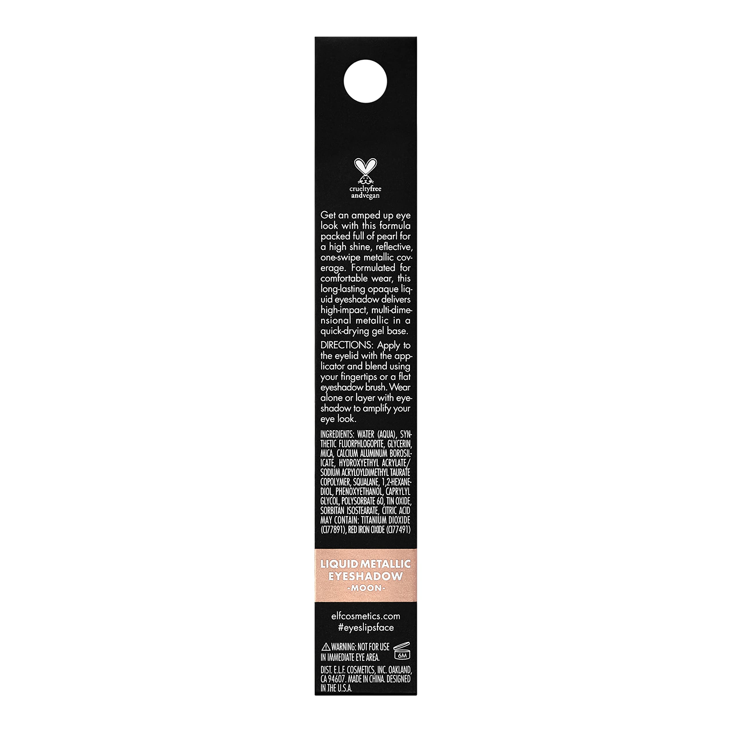 e.l.f. Liquid Metallic Eyeshadow, High-impact Eyeshadow With A Metallic Finish, Long-Lasting Gel-Based Formula, Quick Drying, Moon