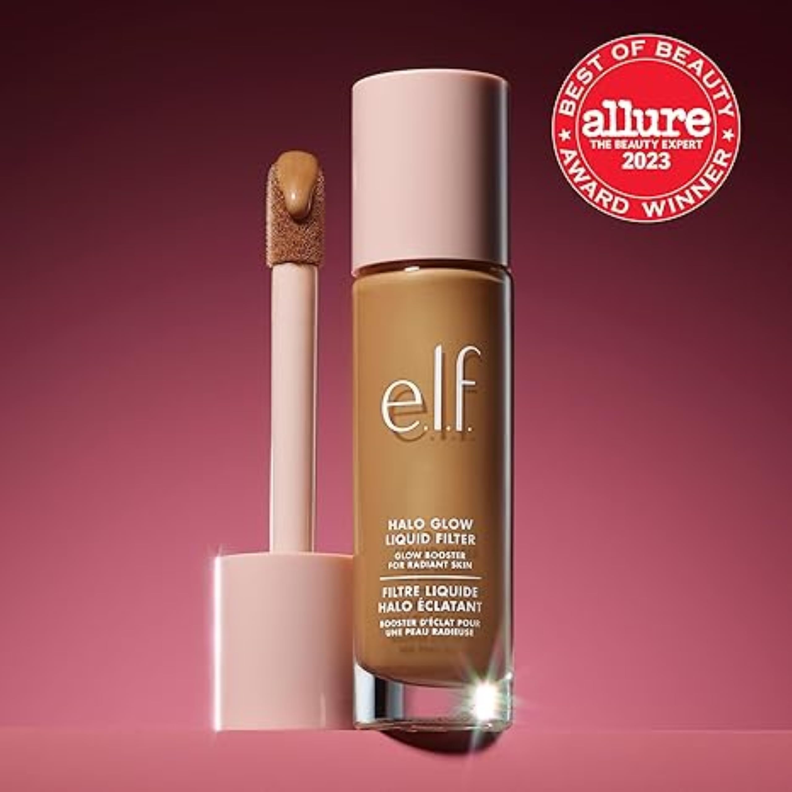 e.l.f. Halo Glow Liquid Filter, Complexion Booster For A Glowing, Soft-Focus Look, Infused With Hyaluronic Acid, Vegan & Cruelty-Free, 2 Fair- Light