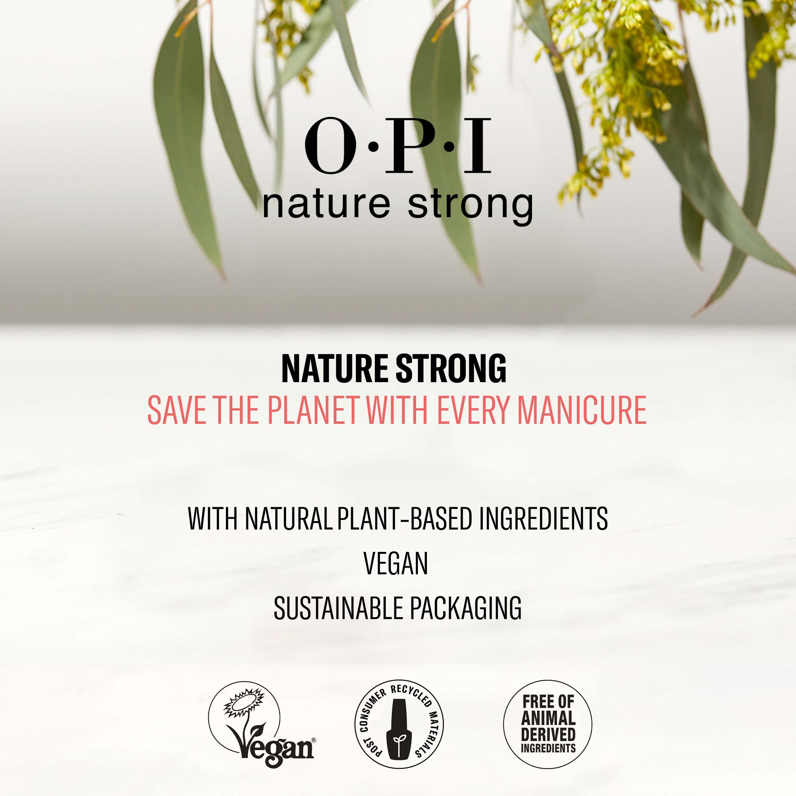 OPI Nature Strong Nail Polish | Quick Dry Vegan Nail Varnish with Long-Lasting Results | Made with Natural Ingredients | Red Shades | Once and Floral | 15 ml