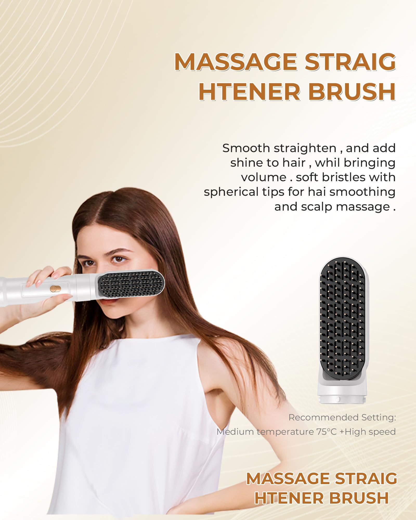 Magic Styler 5 in 1 Hair Styler, UKLISS Airstyler for Women, 1000W Hair Dryer Brush with Auto Wrap Air Curler Wand, Hair Straightener Brush, Round Brush Hair Dryer for Volumise, Curls, Style