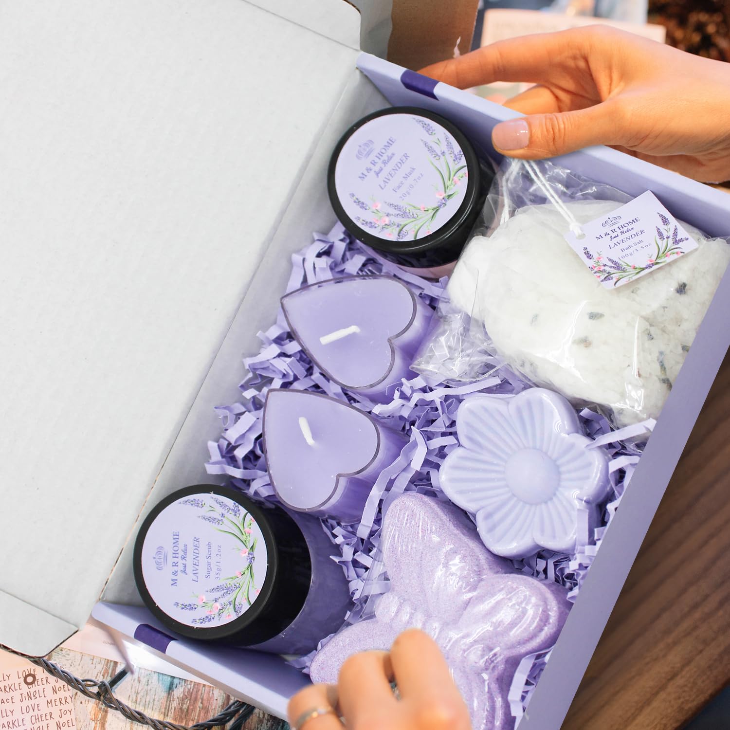 Lavender Pamper Gifts for Women, Relaxation Spa Hampers, Thinking of You Gifts, Self Care Package, Christmas Presents, Thank you Gift, Birthday Gifts, Spa gift set, Friend gift, Get Well Soon Gift