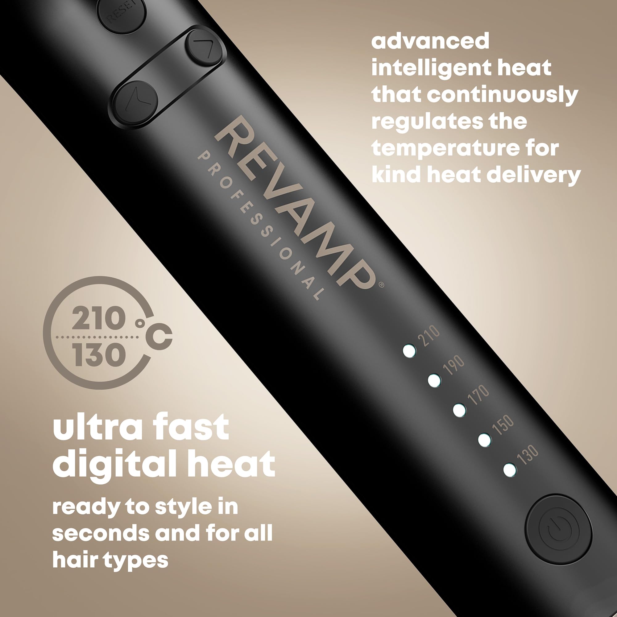REVAMP Auto Revolve Rotating Hair Curler - Automatic Curling Iron Tong, Extra-Long Ceramic Barrel Curler, Tangle Free Hair Waver for Soft Curls, Beach Waves - Rotating Hair Styler, Wavy Hair Curler