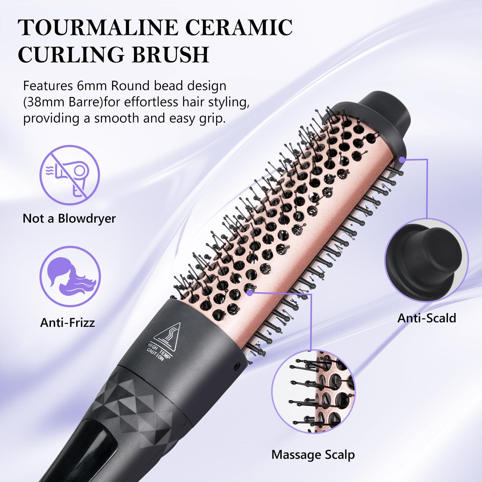 MEETELLALA Hair Curler, 3 in 1 Curling Tongs Set with Curling Brush and 2 Interchangeable Ceramic Curling iron 9-25mm Curling Wand, with Glove 2 Hair Clips Hair Styling Tool for Long Medium Short Hair