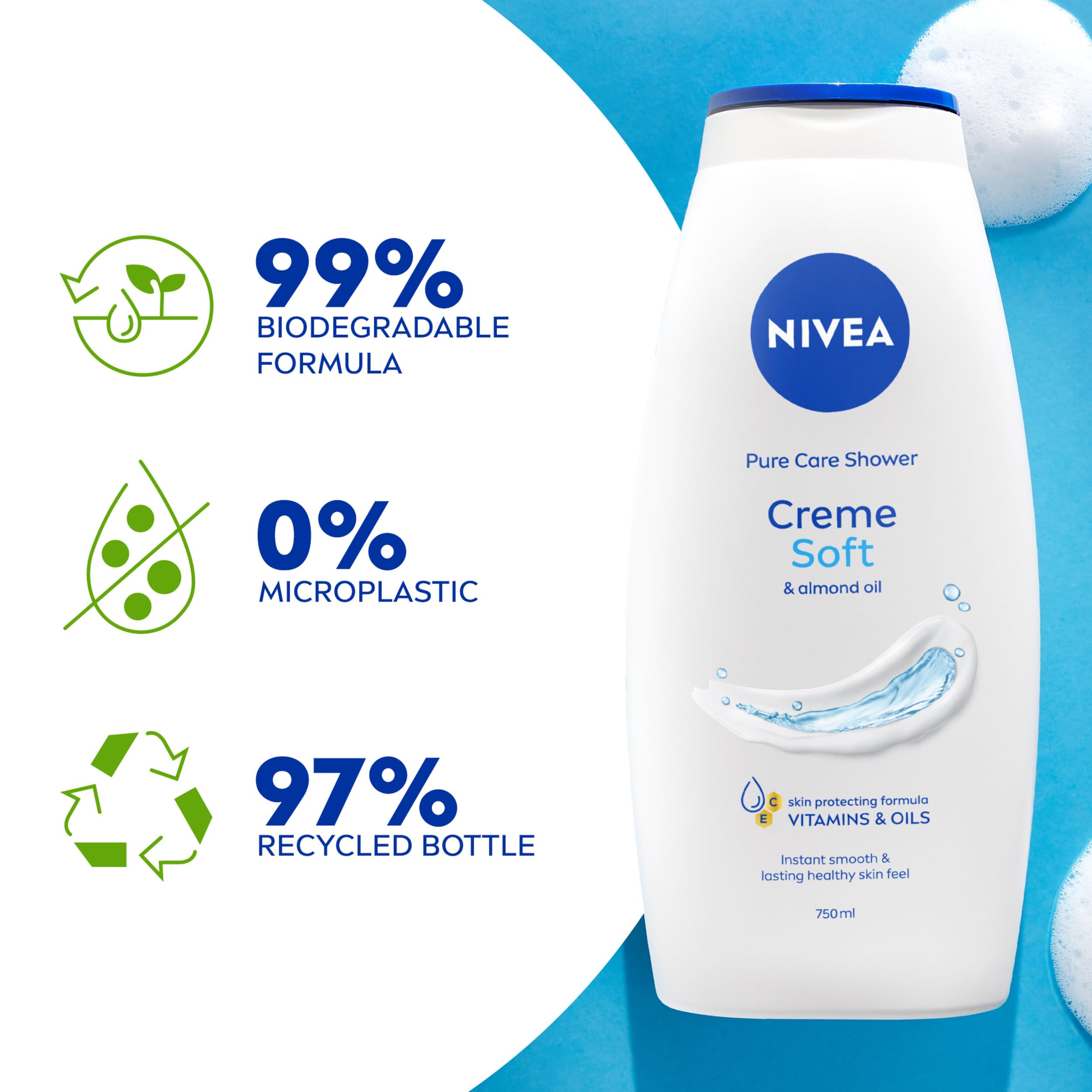 NIVEA Care Shower Creme Soft with Almond Oil 750ml