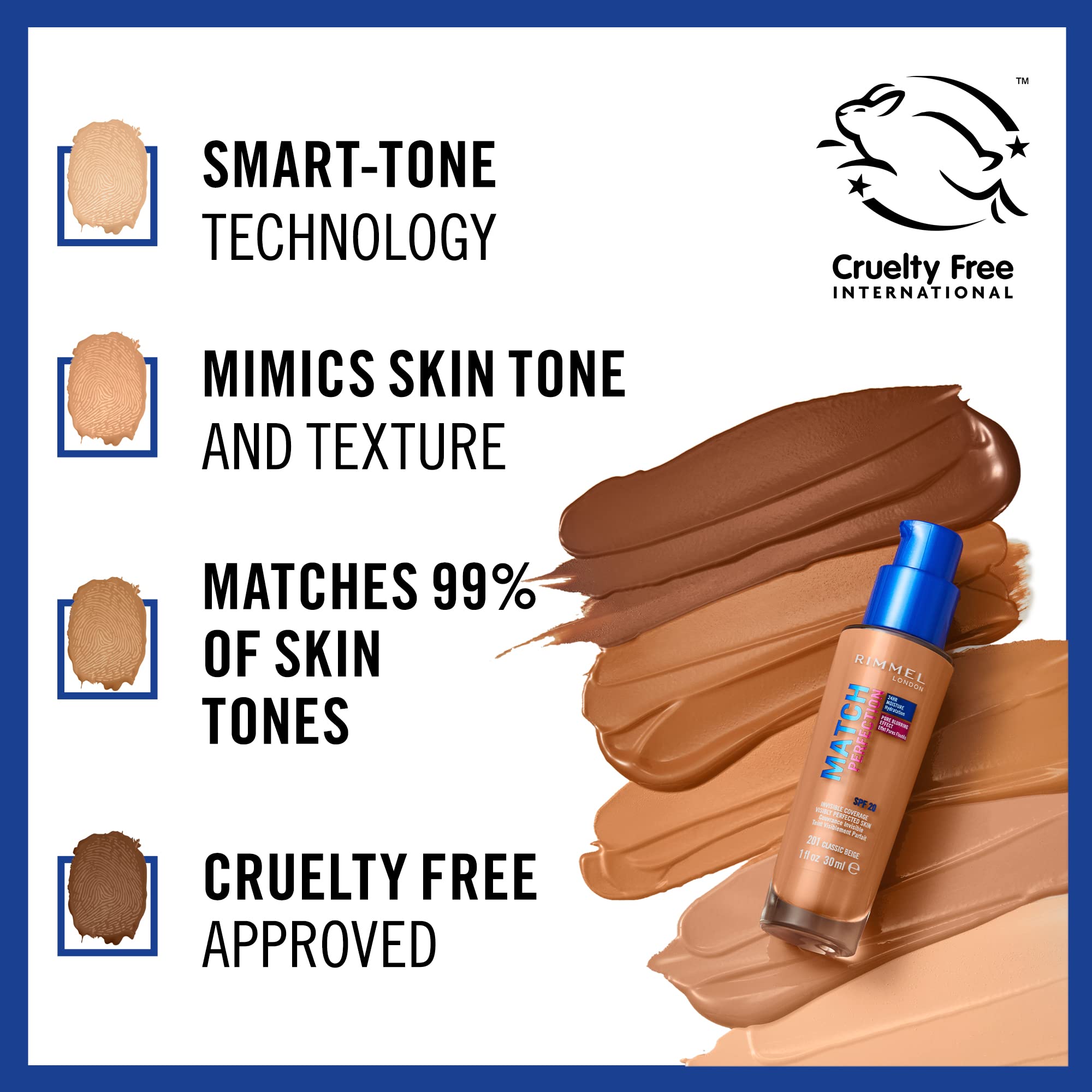 Rimmel Match Perfection Foundation 201 Classic Beige