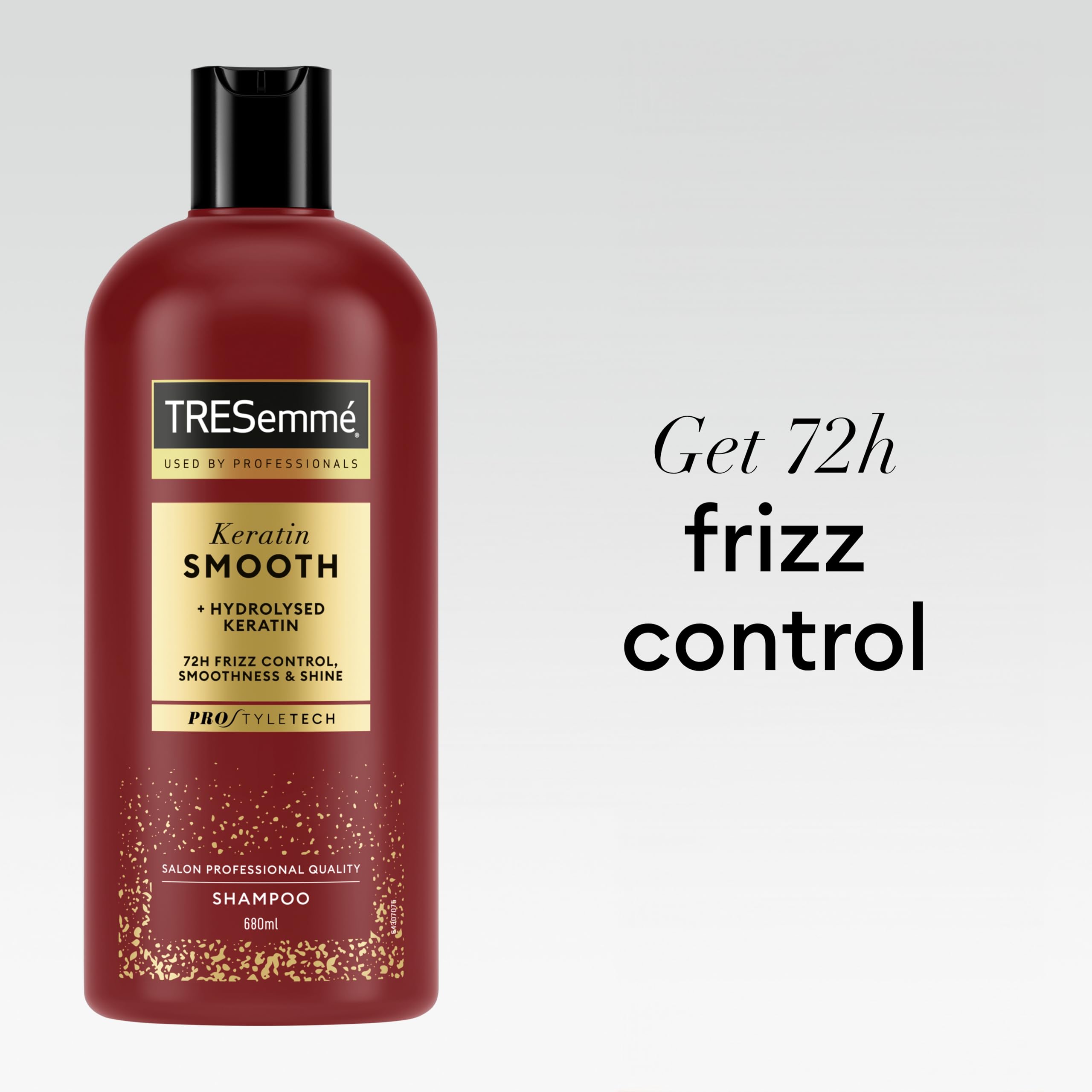 TRESemmé Keratin Smooth Shampoo hair care product with hydrolysed keratin for 72h frizz control, smoothness & shine 6x 680 ml