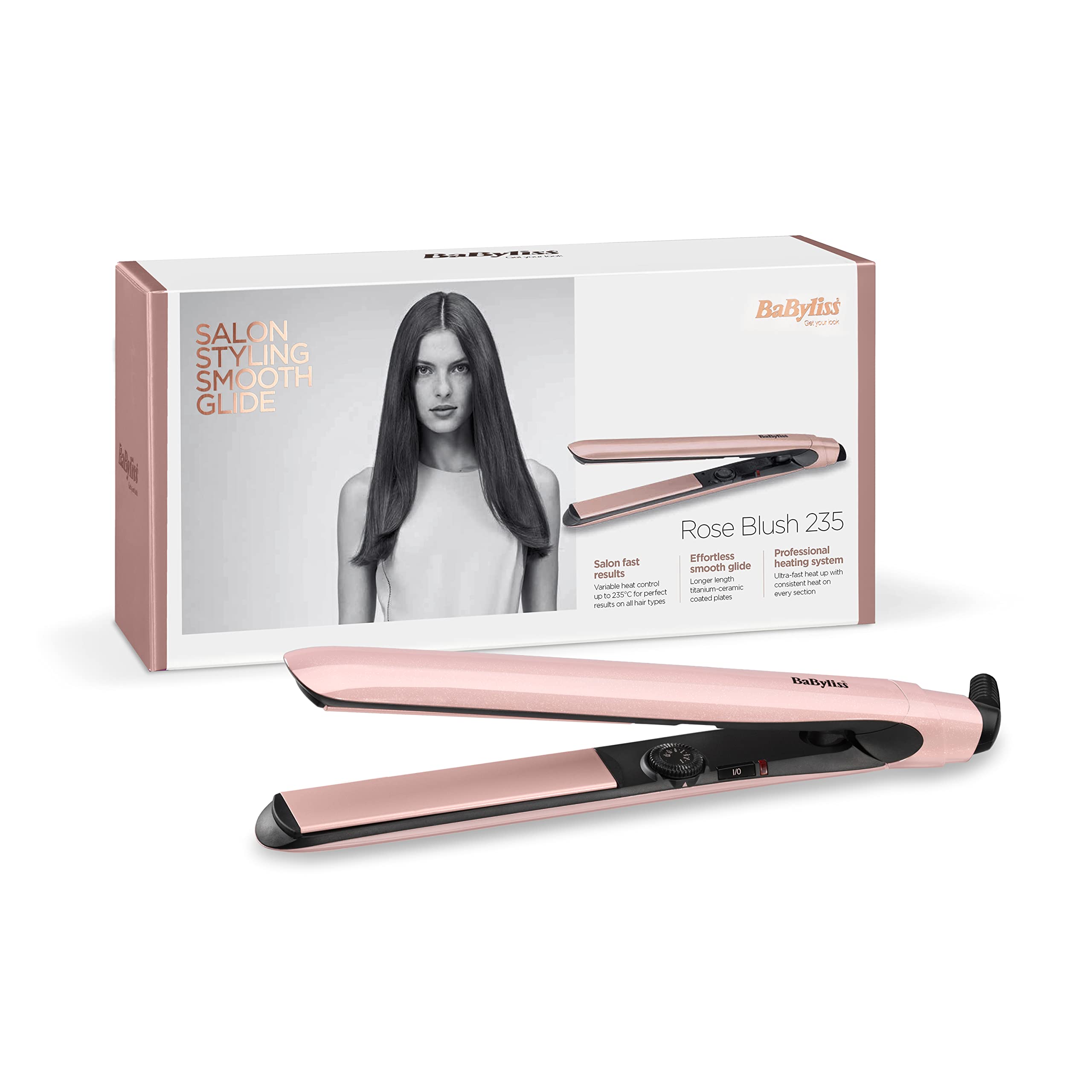 BaByliss Rose Blush 235C Hair Straighteners