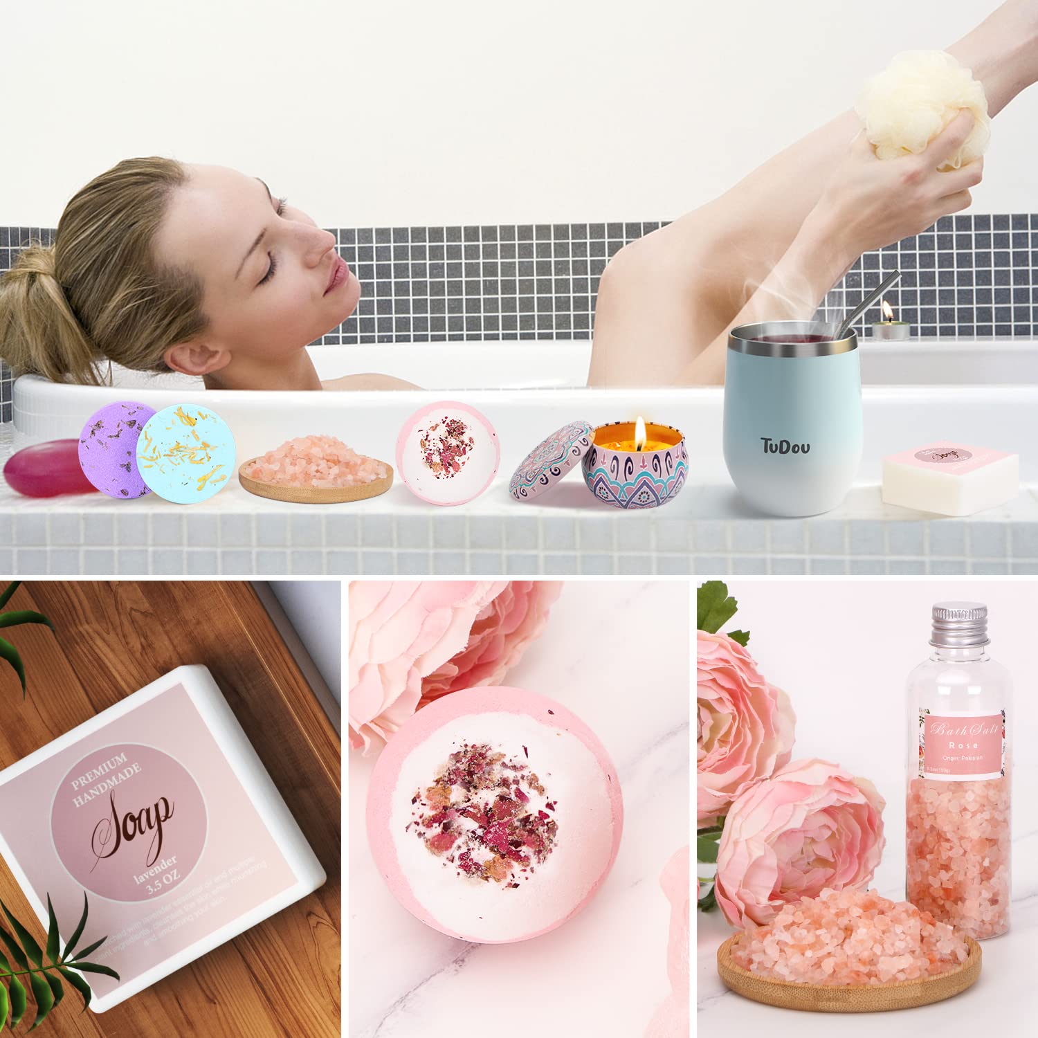 Birthday Pamper Gifts for Women, Unique Self Care Package Relaxation Spa Bath Set for Her, Wellbeing Get Well Soon Gifts for Women, Ladies Christmas Xmas Birthday Gifts for Mum, Sister, Friends, Wife