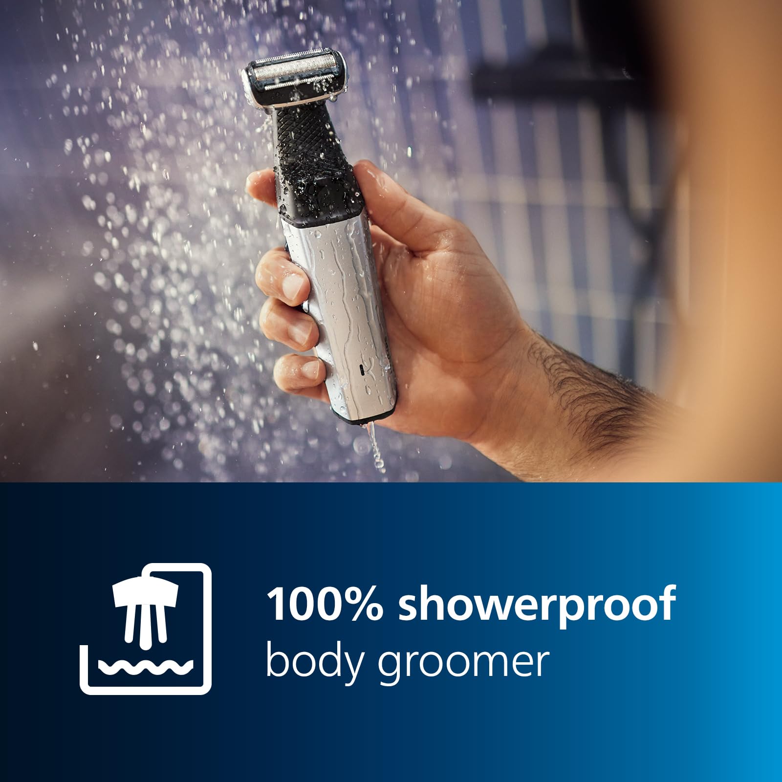 Philips Bodygroom Series 5000, Showerproof Groin and Body Trimmer, Close and Comfortable Shave, Complete Body Grooming Including Back, 60 Min. Runtime, Model BG5021/16