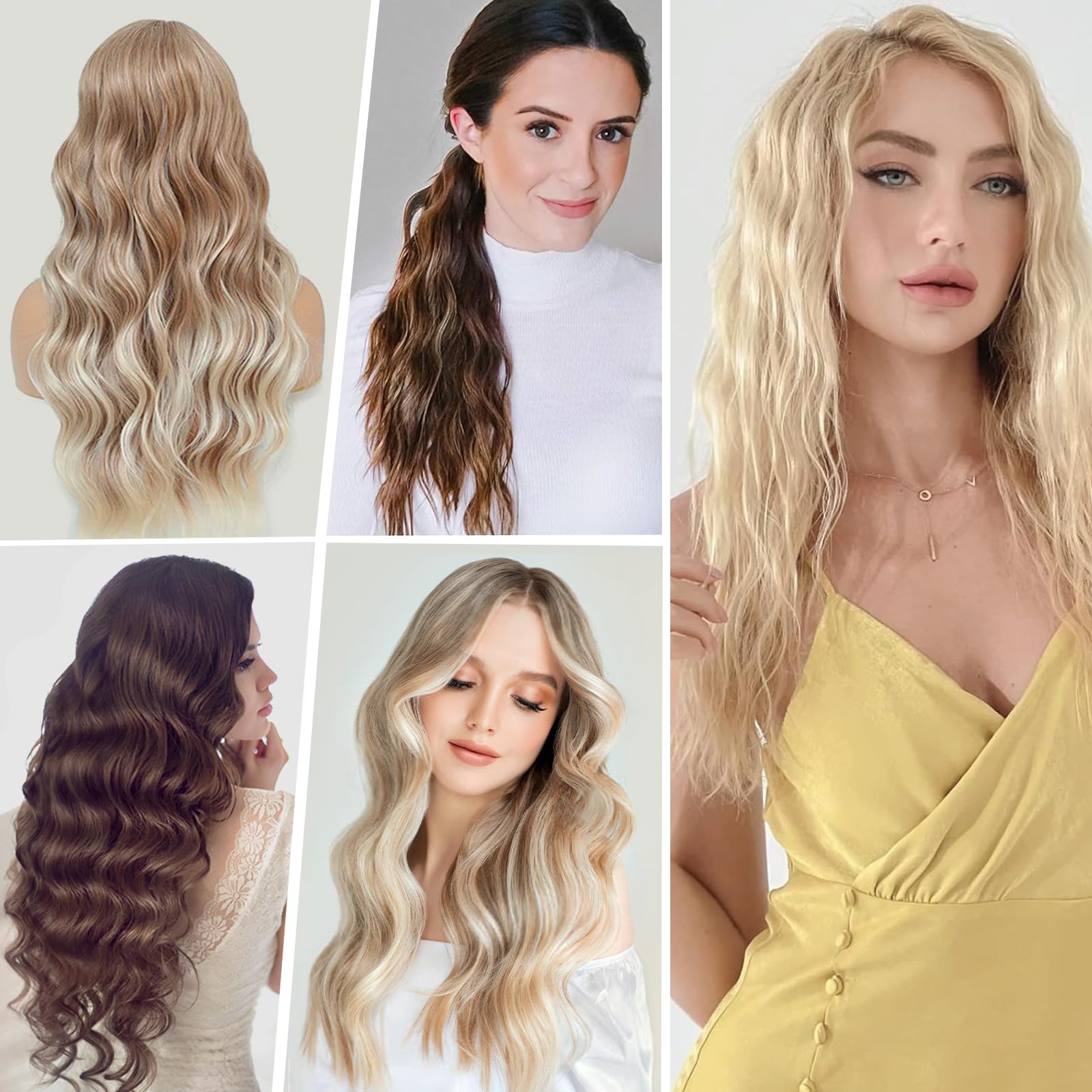 janelove 3 Barrel Hair Waver 25mm Beach Wave Hair Curler with 2 Temperature Adjustments, Ceramic Curling Iron with Heat-Resistant Glove for Long Medium Short Hair