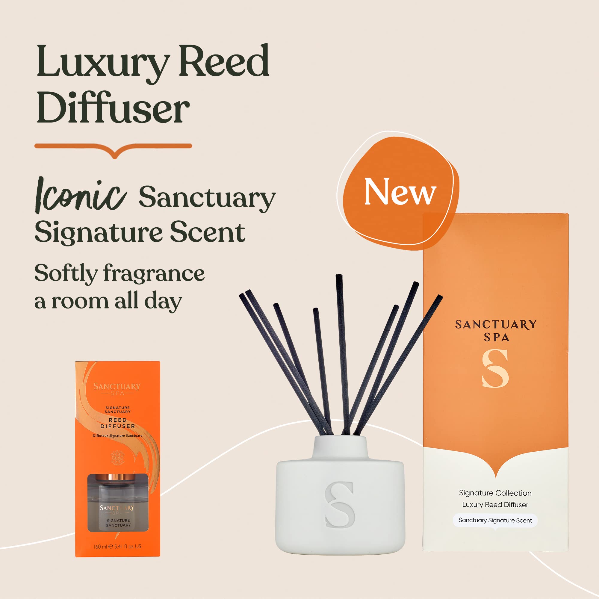 Sanctuary Spa Grapefruit, Signature Reed Diffuser, Multicolour