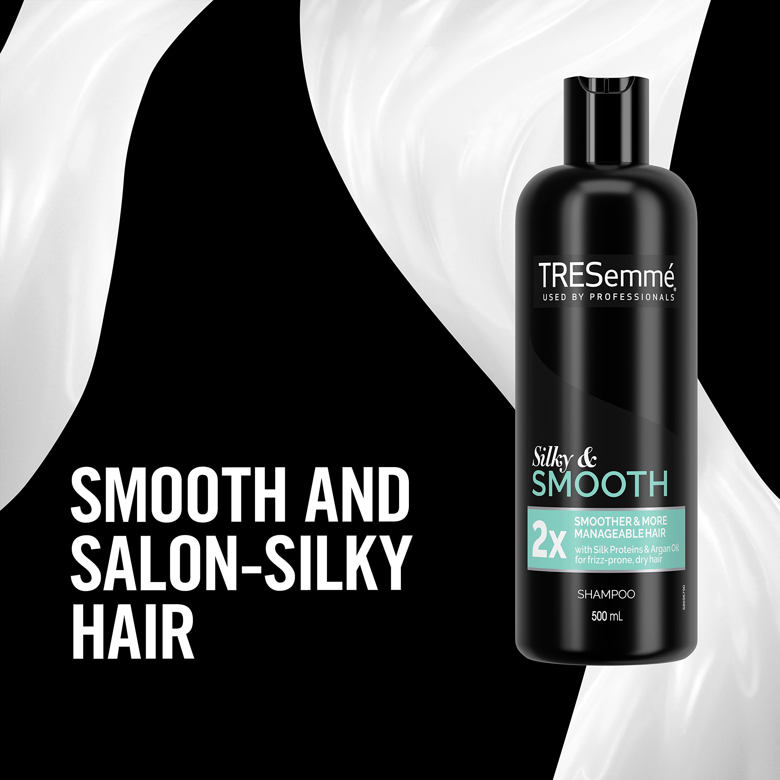 TRESemme Silky & Smooth reduces frizz for 2x smoother* hair Shampoo for dry hair, 500 ml (Pack of 1)
