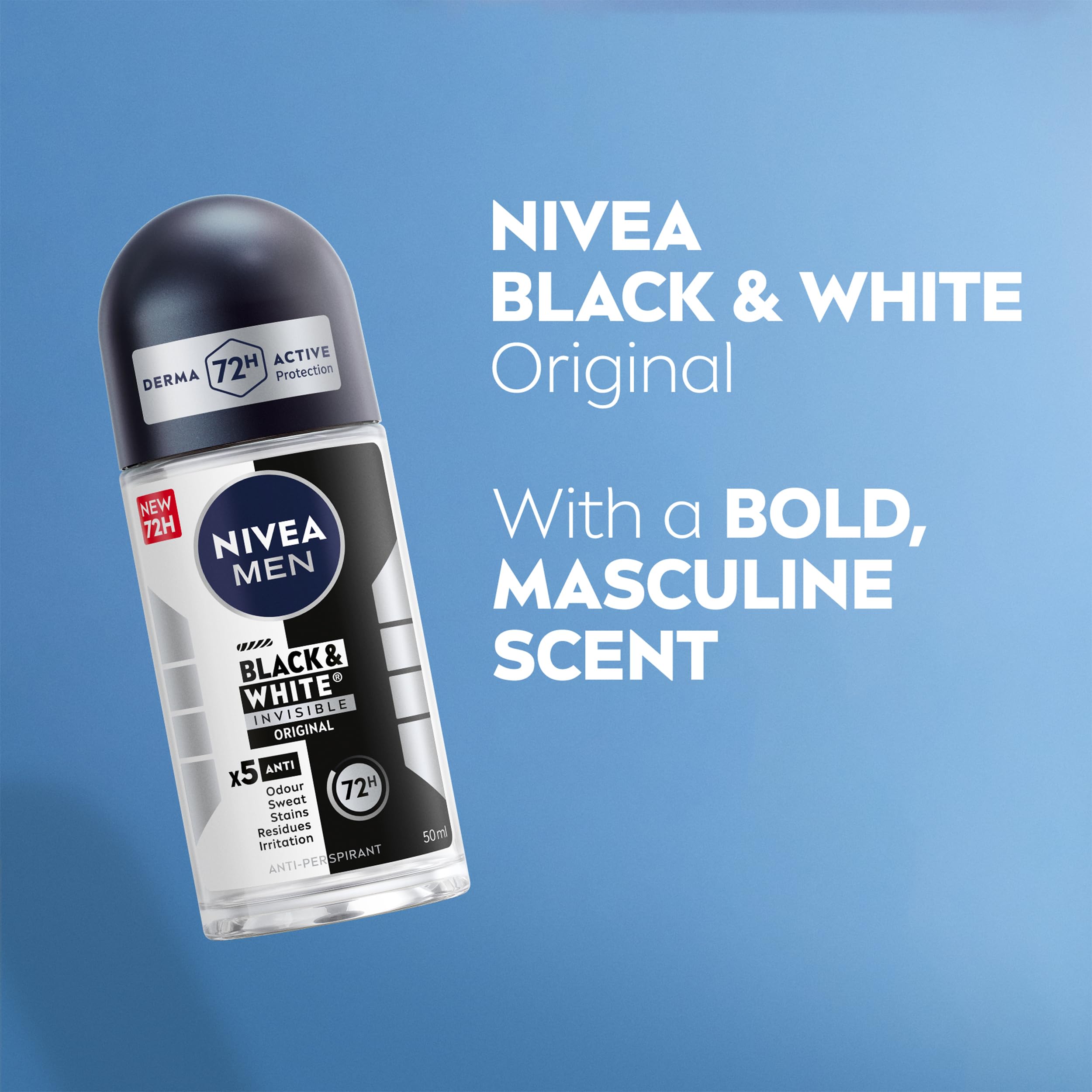 NIVEA MEN Black & White Anti-Perspirant Roll On 50ml