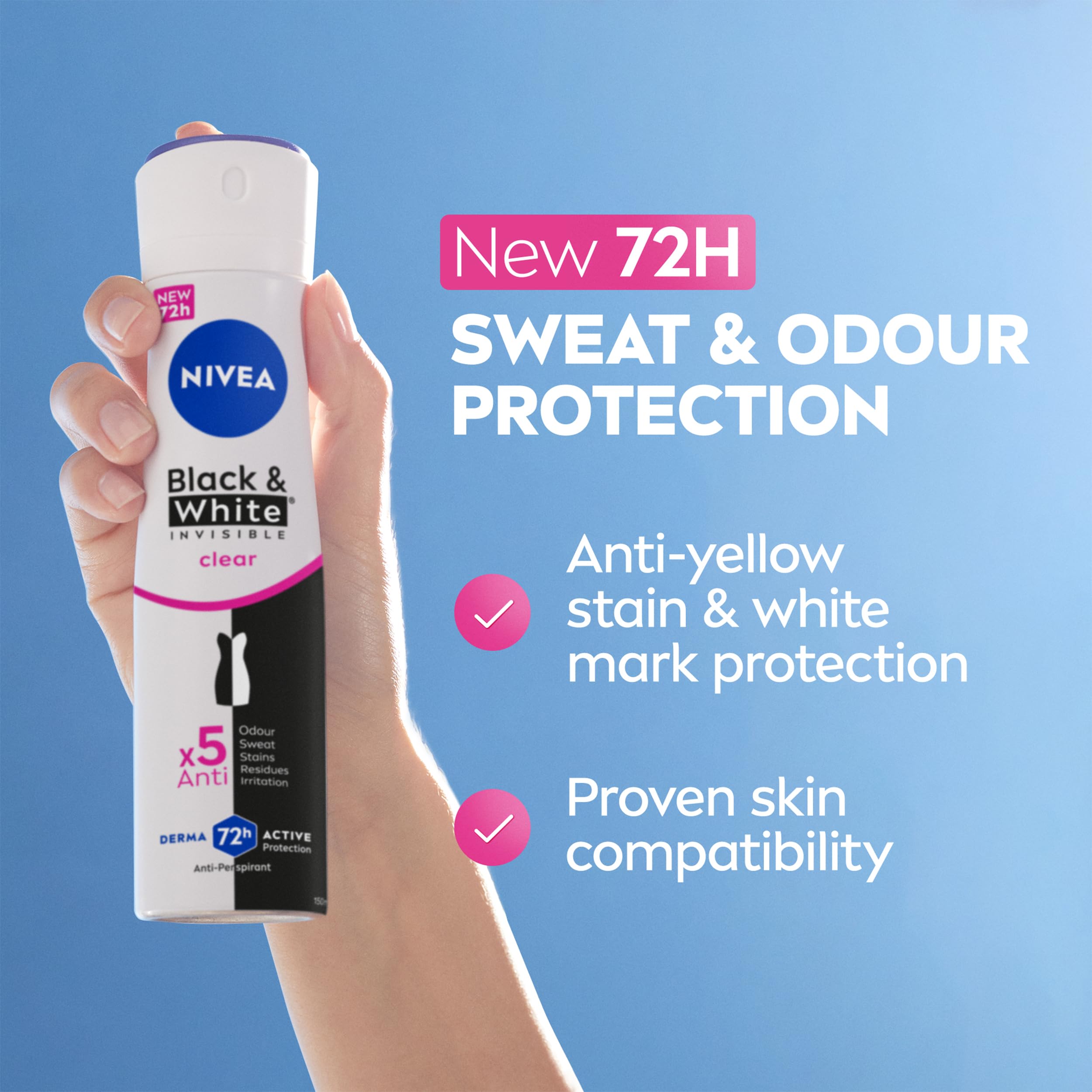 NIVEA Black & White Invisible Anti-Perspirant Spray 150ml